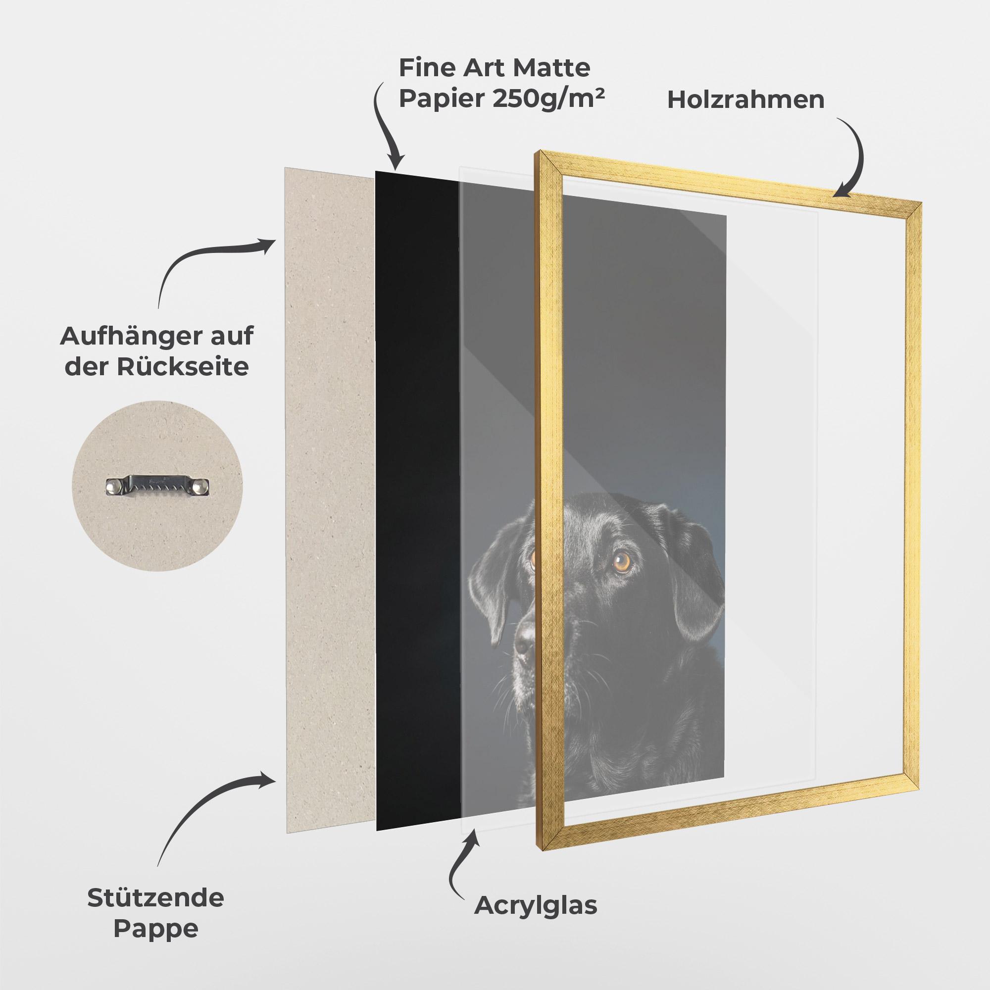 Gerahmte Poster Brown Eyes Dog mockup 1