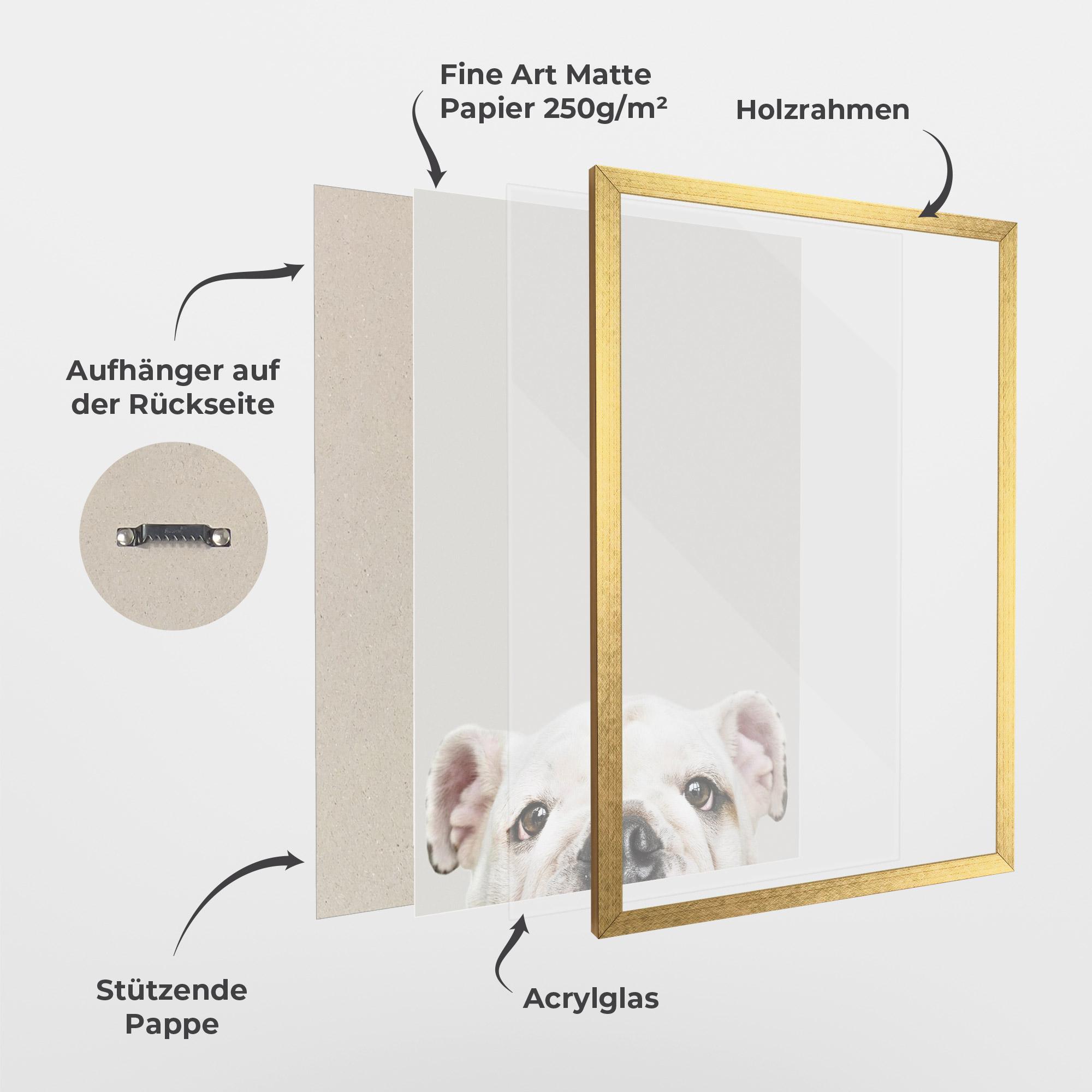 Gerahmte Poster Bulldog Eyes mockup 1