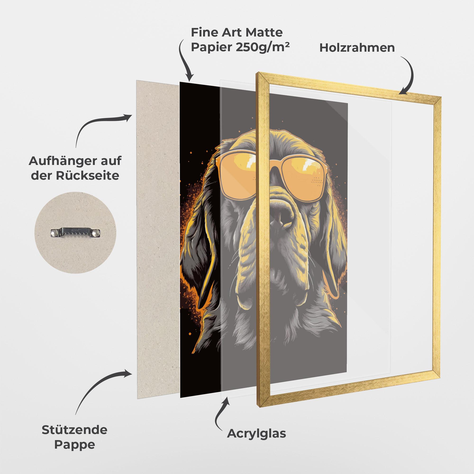 Gerahmte Poster Coolest Dog mockup 1