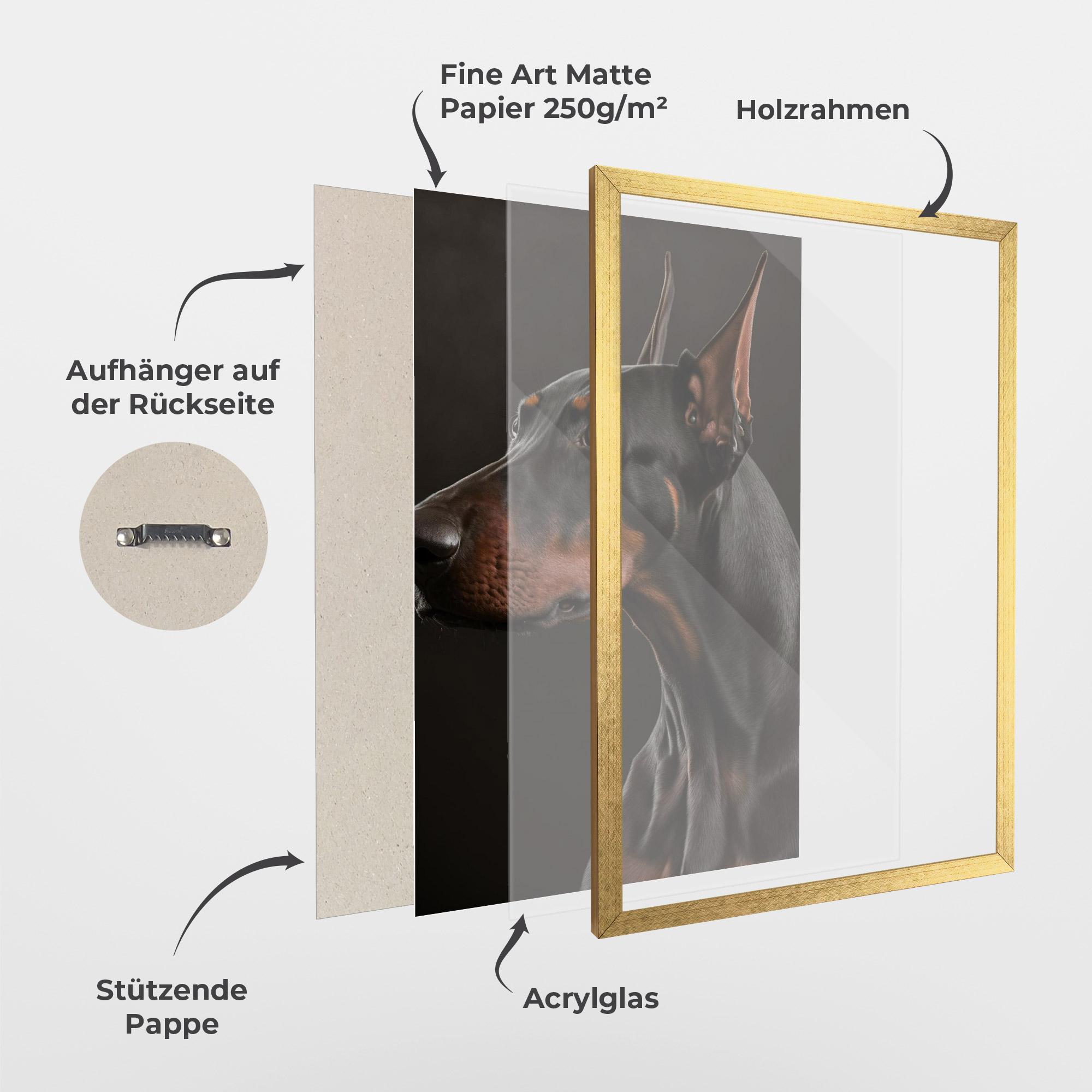 Gerahmte Poster Doberman Dog Portrait mockup 1