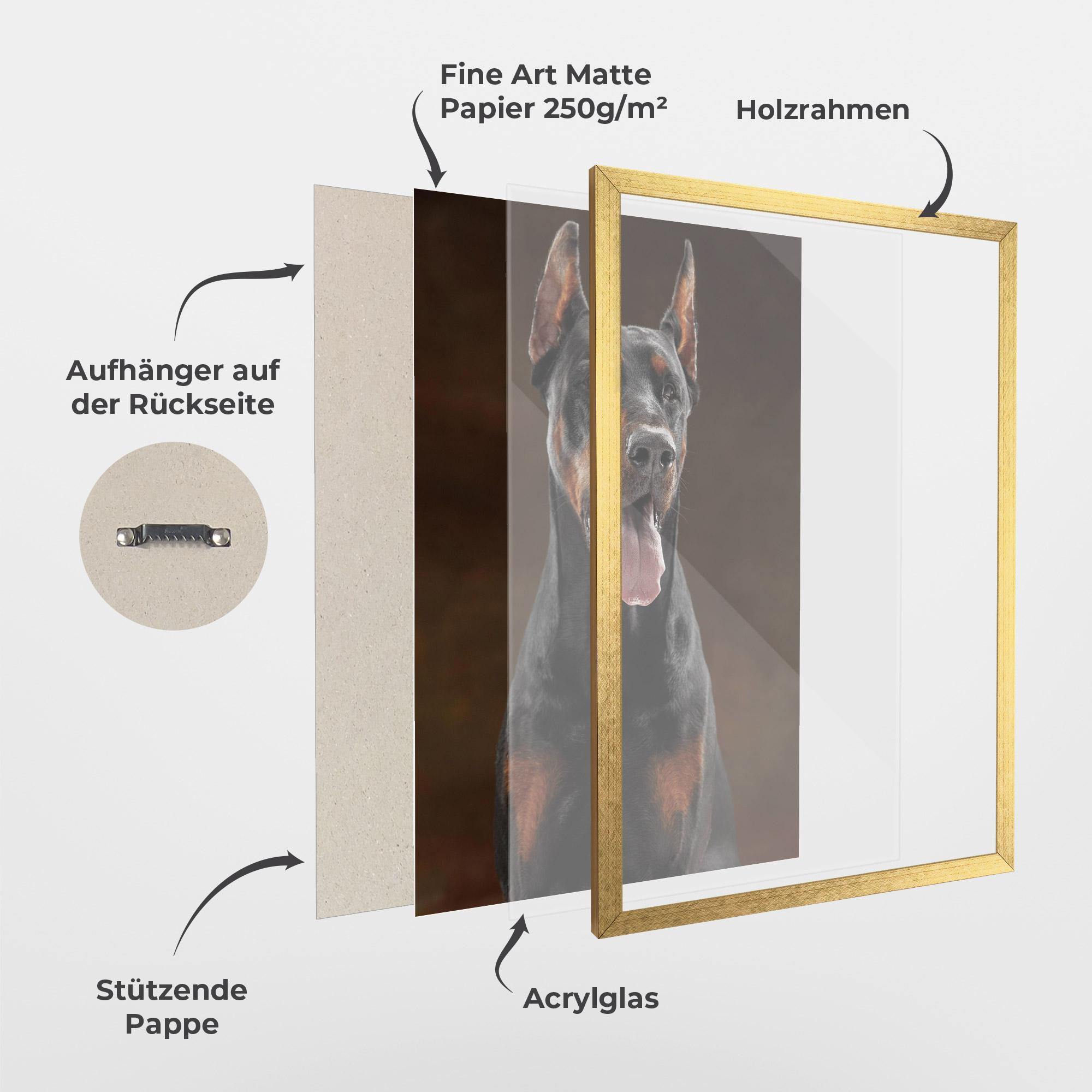Gerahmte Poster Doberman Looking mockup 1