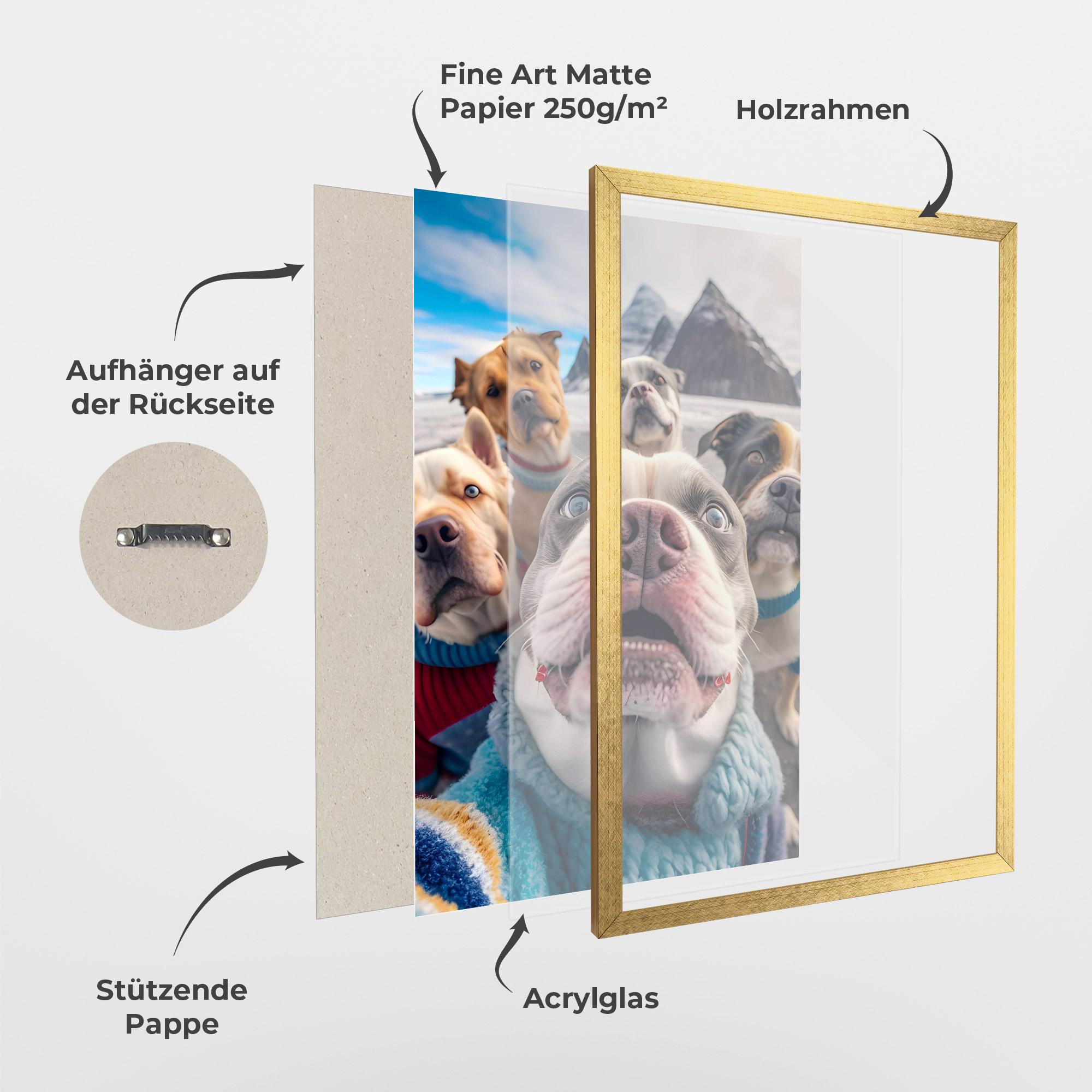 Gerahmte Poster Dogs Selfie Group mockup 1