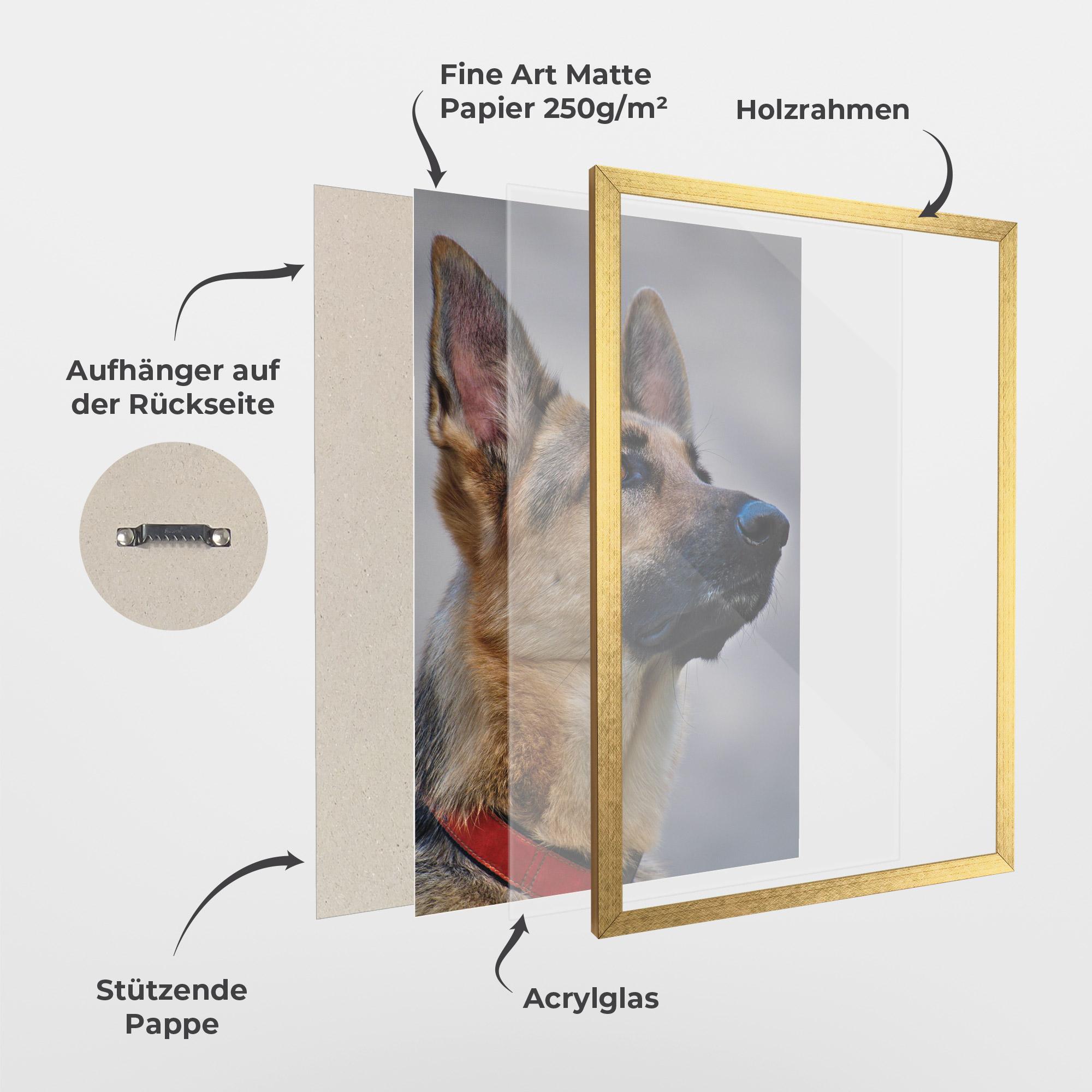 Gerahmte Poster German Shepherd mockup 1