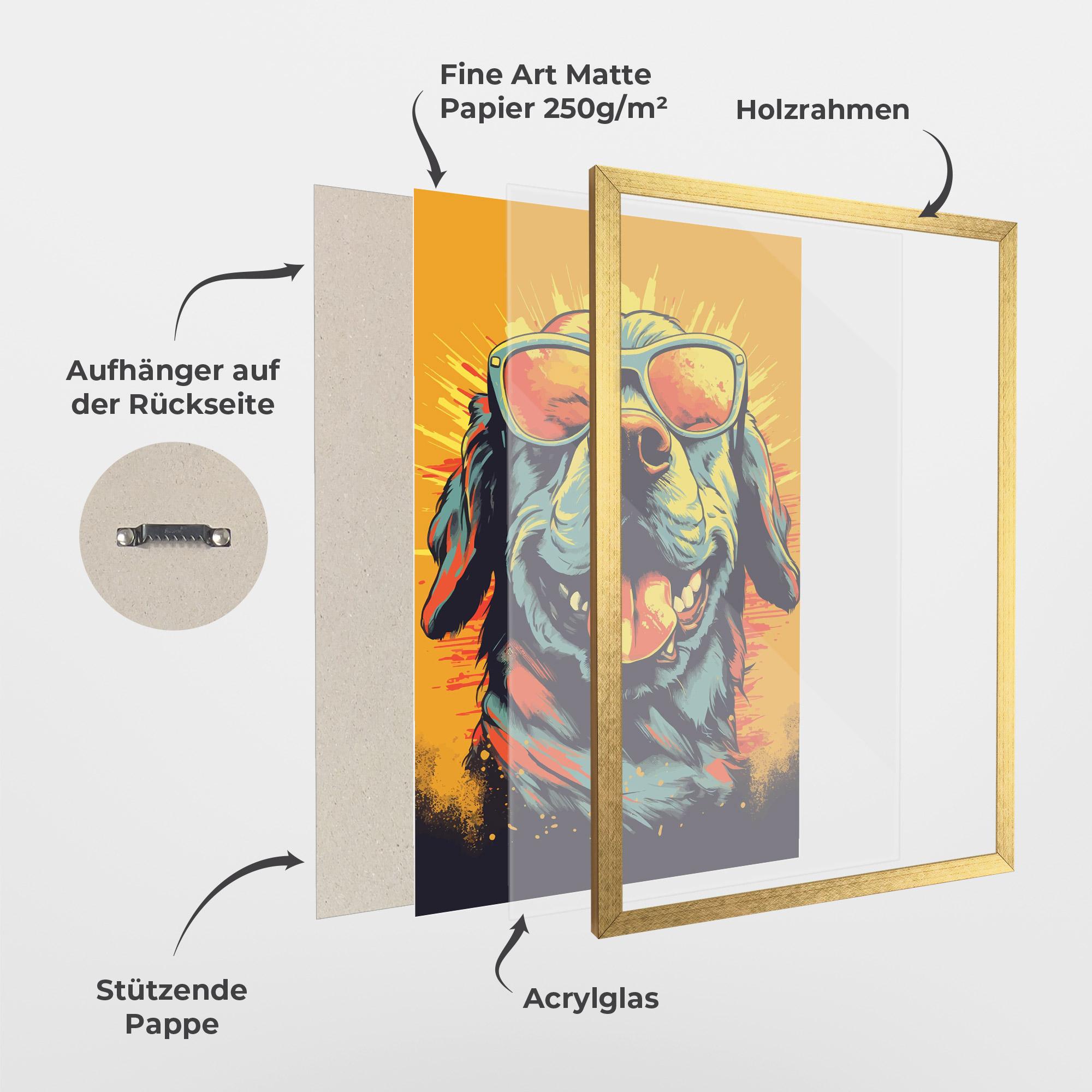 Gerahmte Poster Sunglasses Dog mockup 1