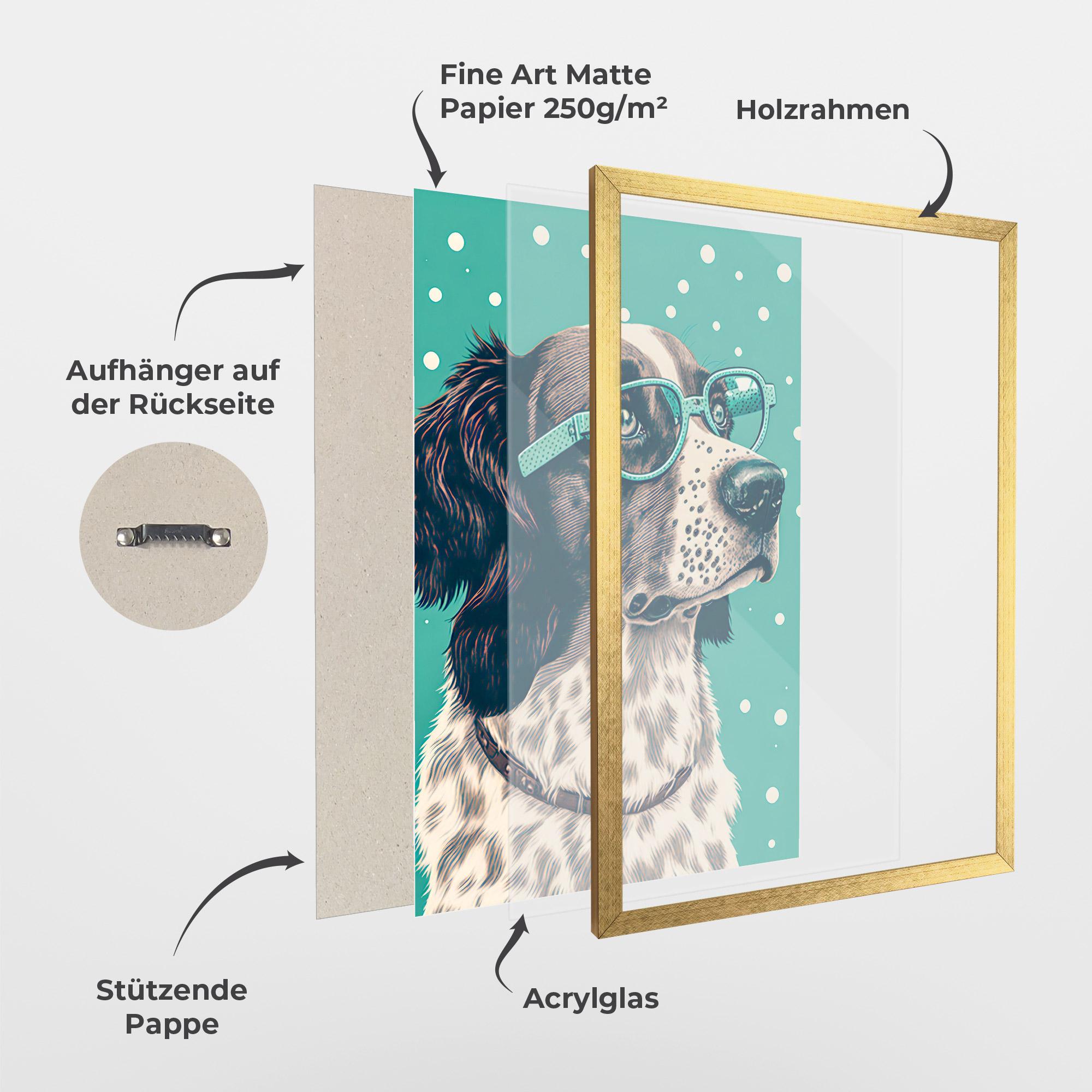 Gerahmte Poster Vintage Dog mockup 1