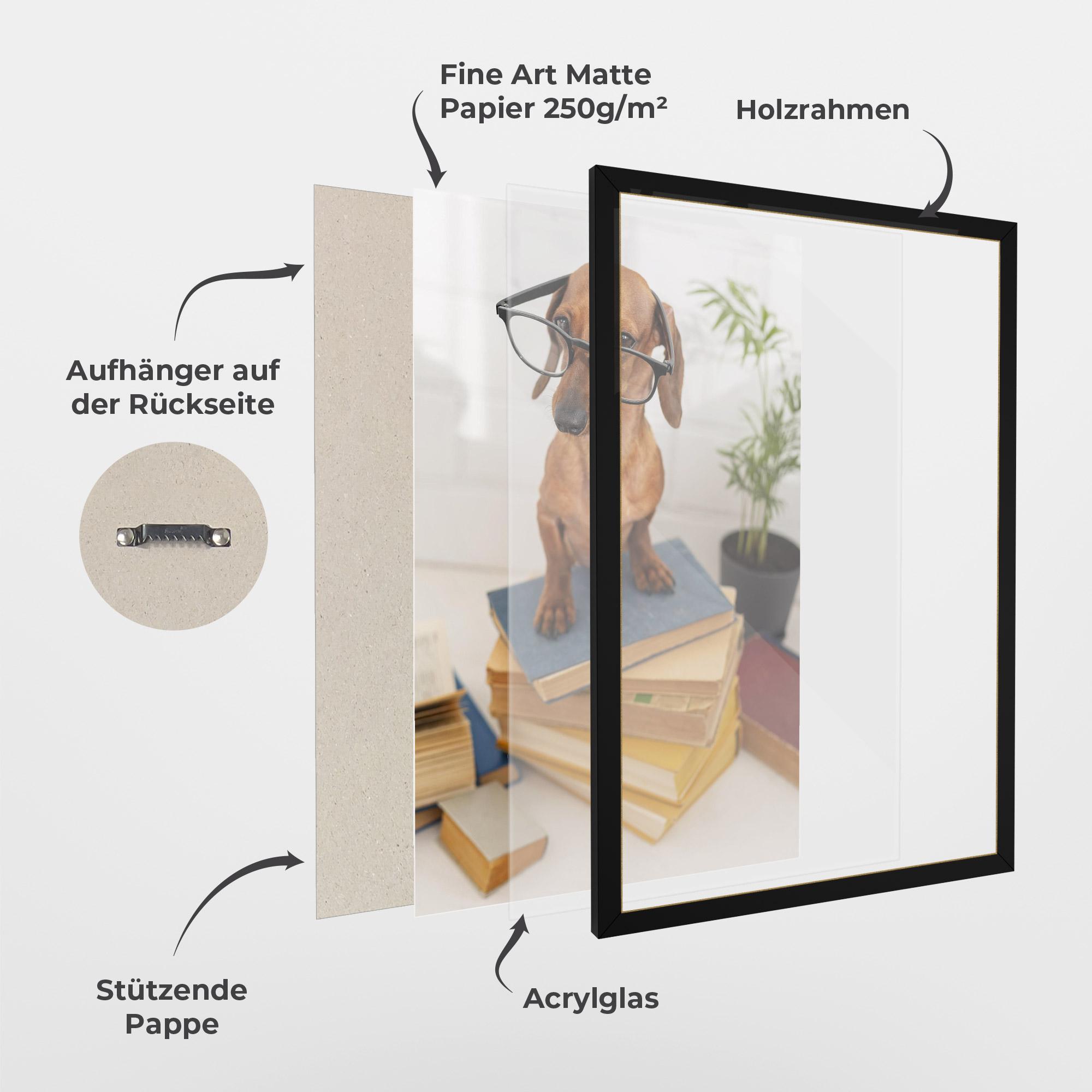 Gerahmte Poster Books Cute Dog mockup 1