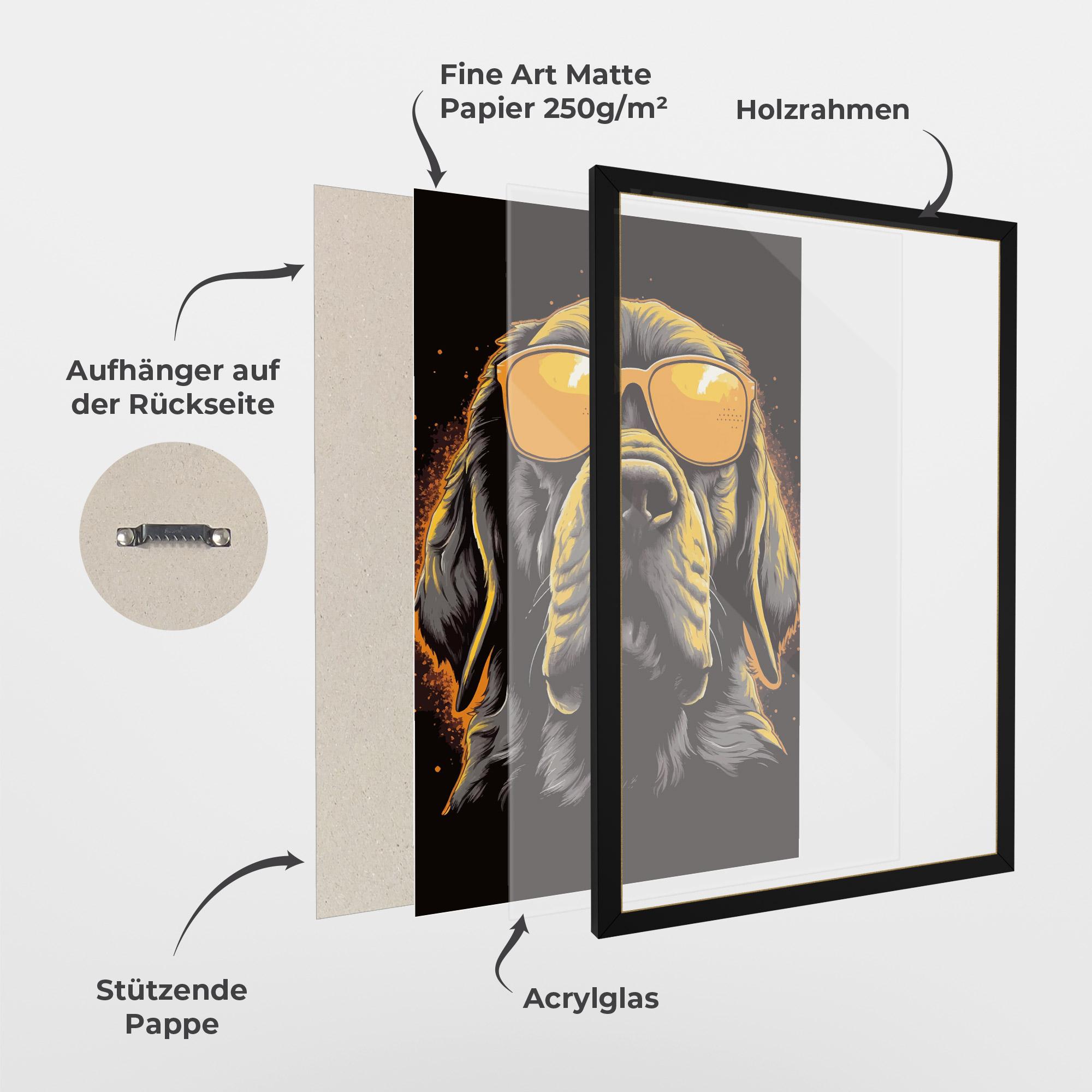 Gerahmte Poster Coolest Dog mockup 1