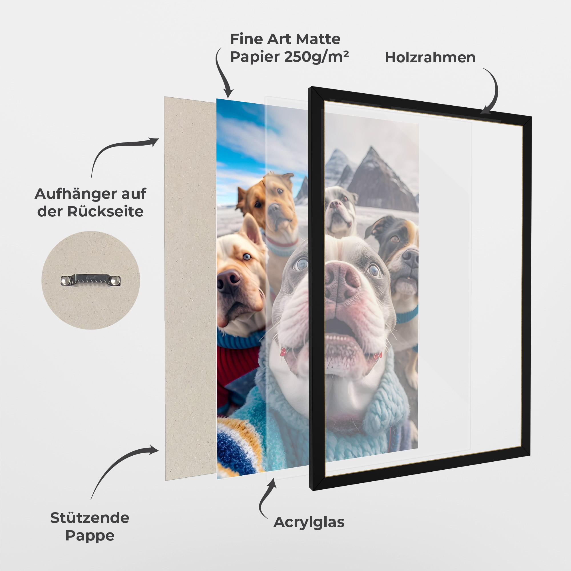 Gerahmte Poster Dogs Selfie Group mockup 1