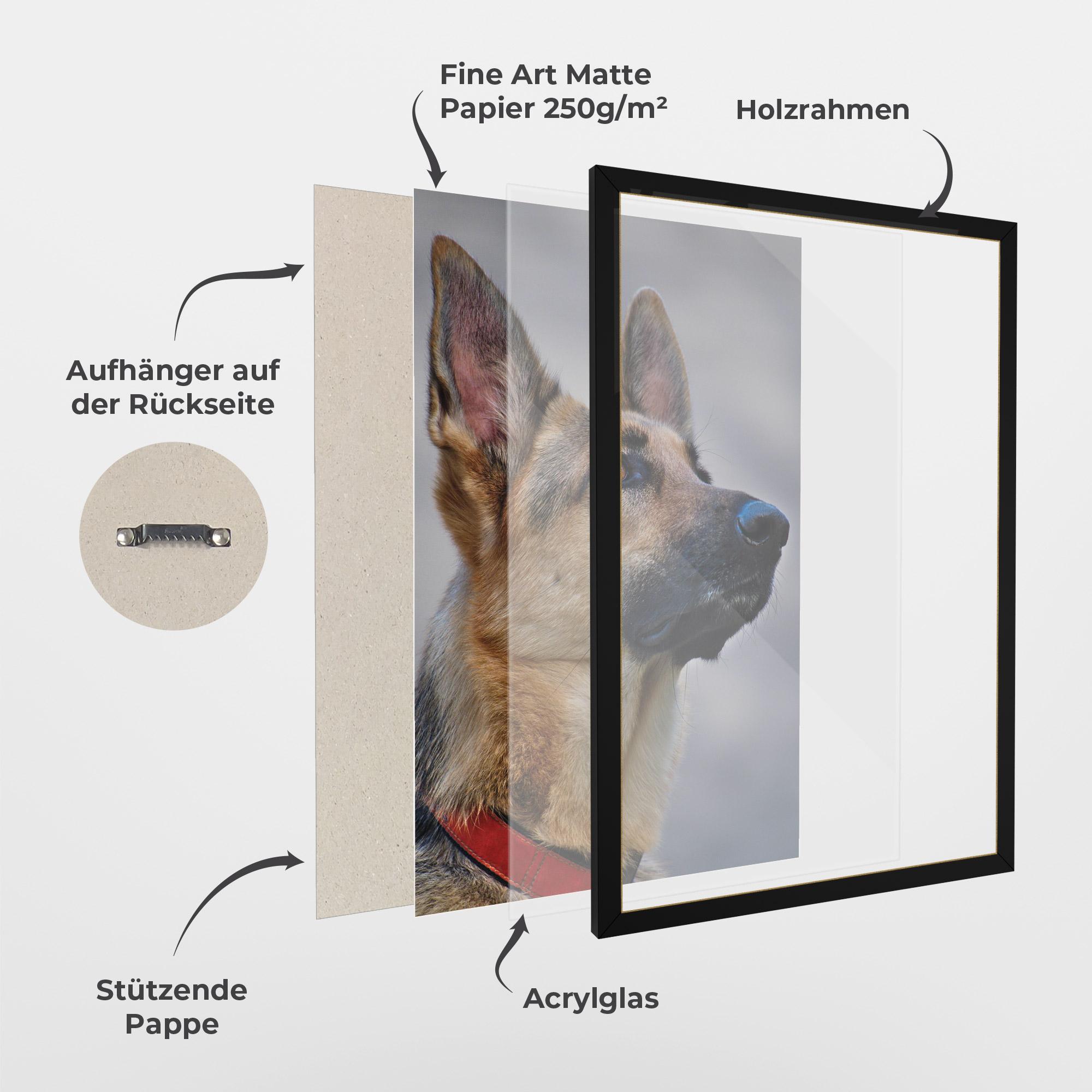 Gerahmte Poster German Shepherd mockup 1