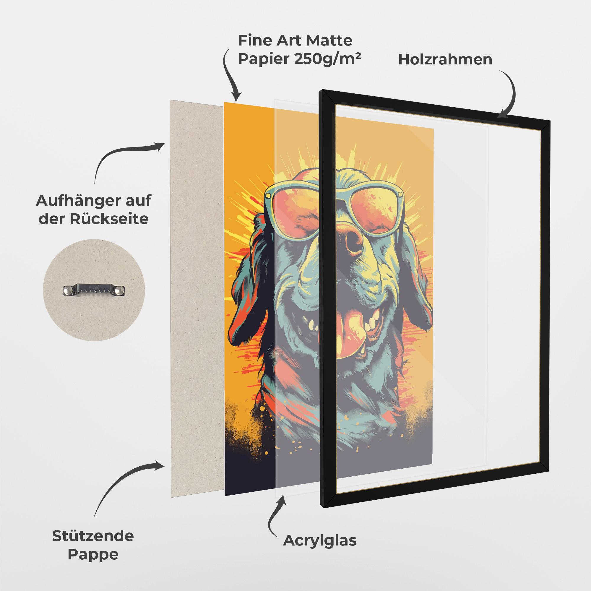 Gerahmte Poster Sunglasses Dog mockup 1