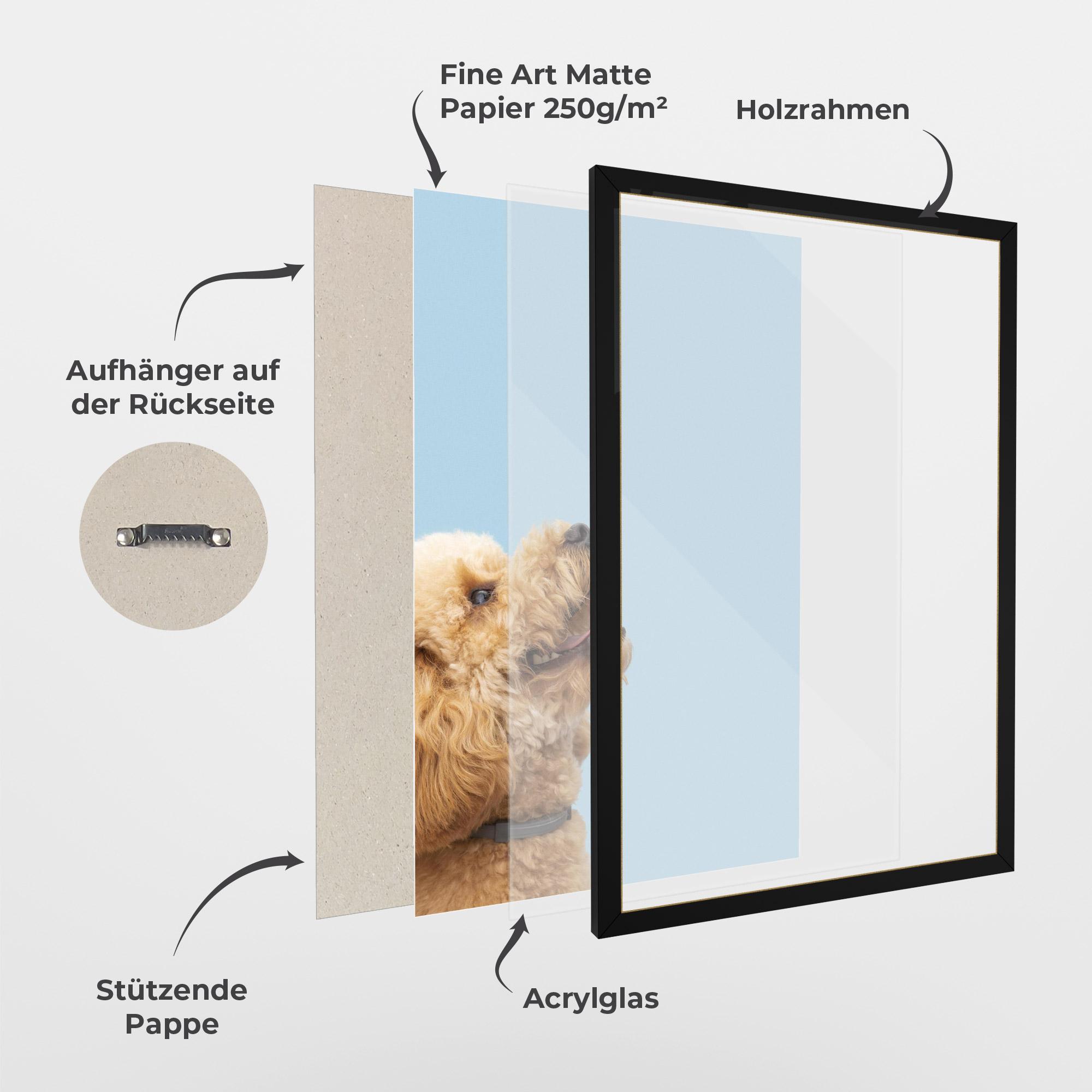 Gerahmte Poster Yellow Cute Dog mockup 1