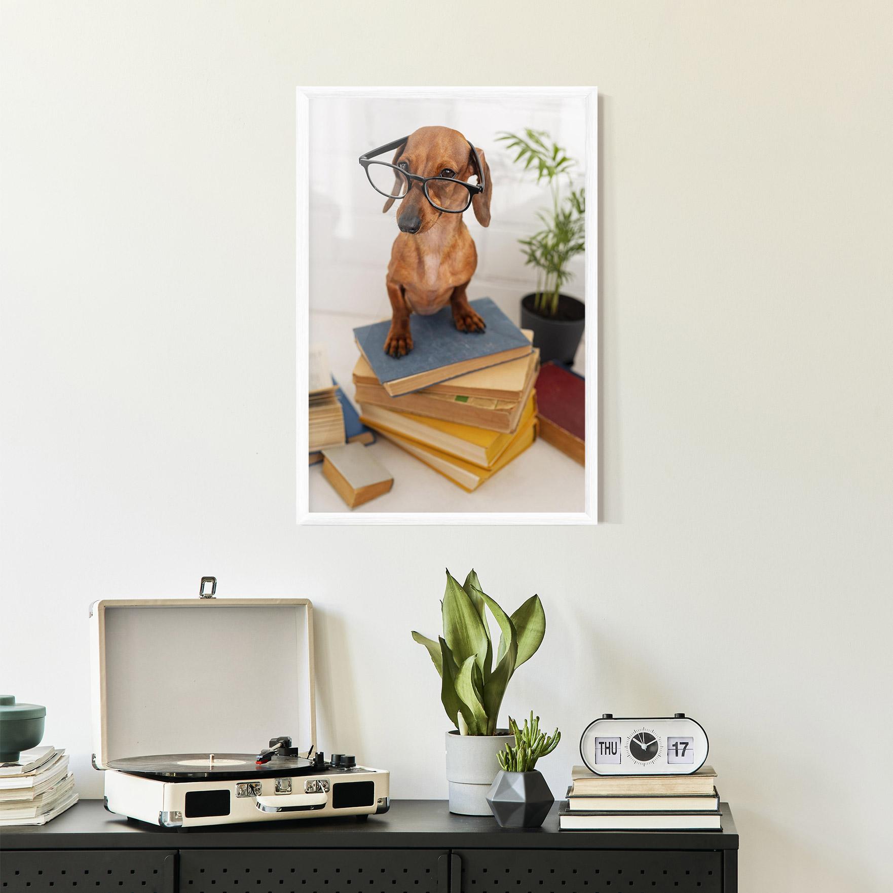Gerahmte Poster Books Cute Dog mockup 2