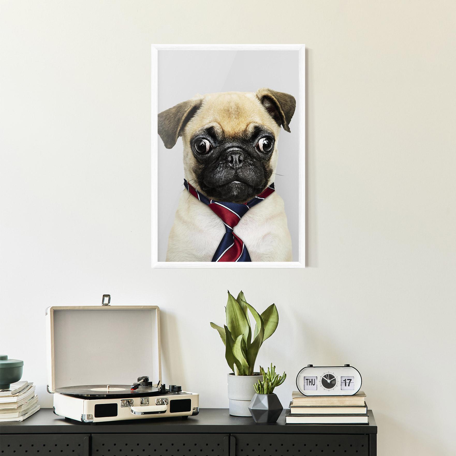 Gerahmte Poster Business Pug mockup 2