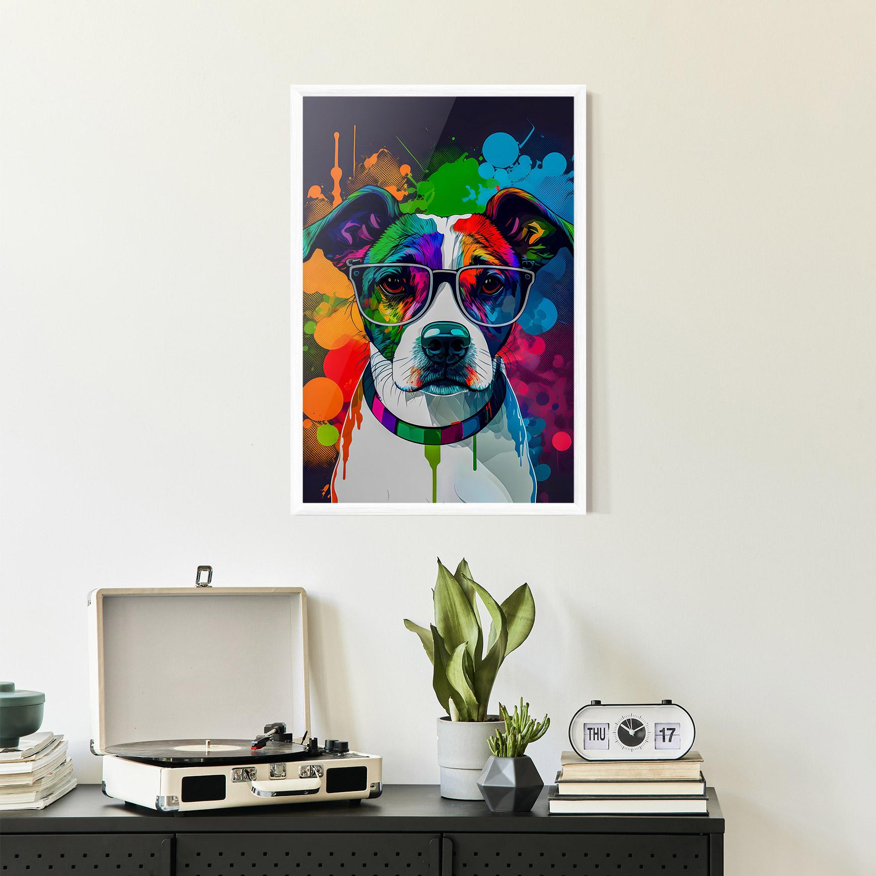 Gerahmte Poster Colorful Dog mockup 2
