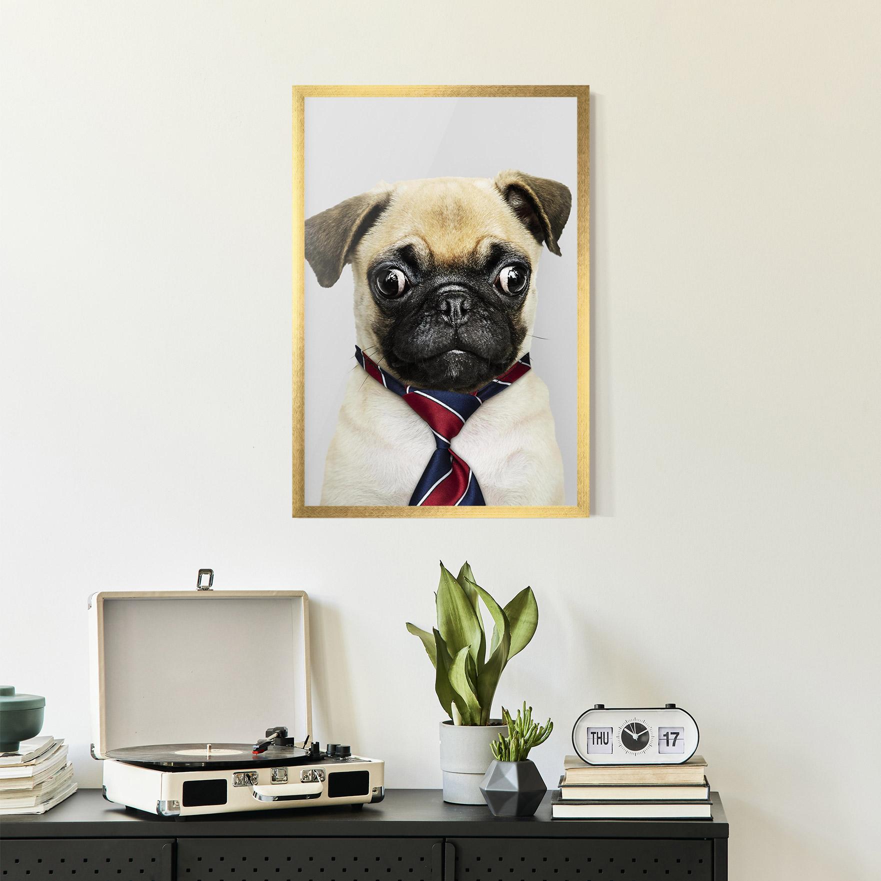 Gerahmte Poster Business Pug mockup 2