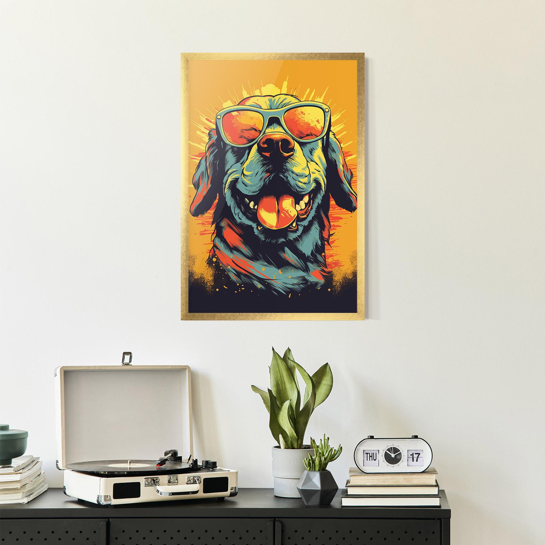 Gerahmte Poster Sunglasses Dog mockup 2