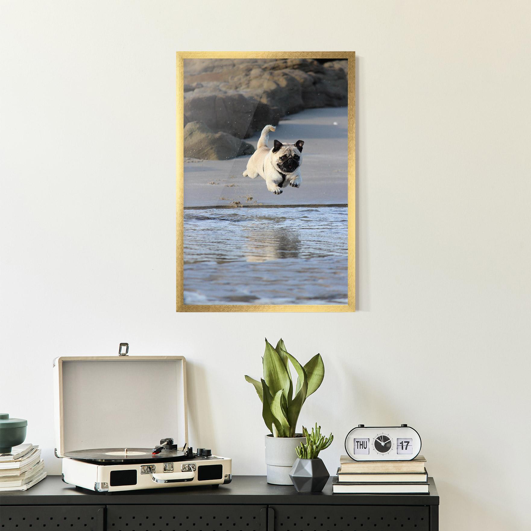 Gerahmte Poster Water Pug mockup 2