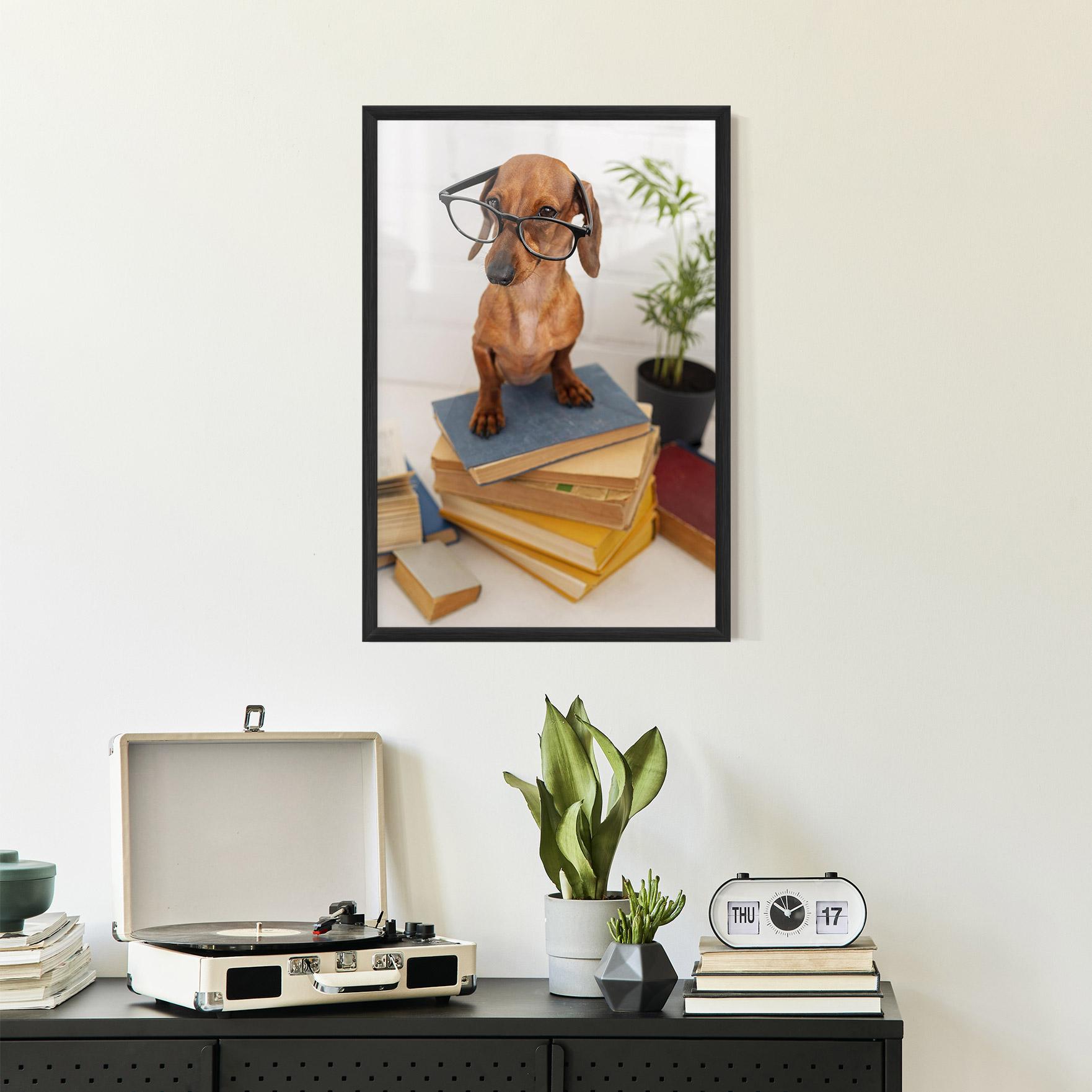 Gerahmte Poster Books Cute Dog mockup 2