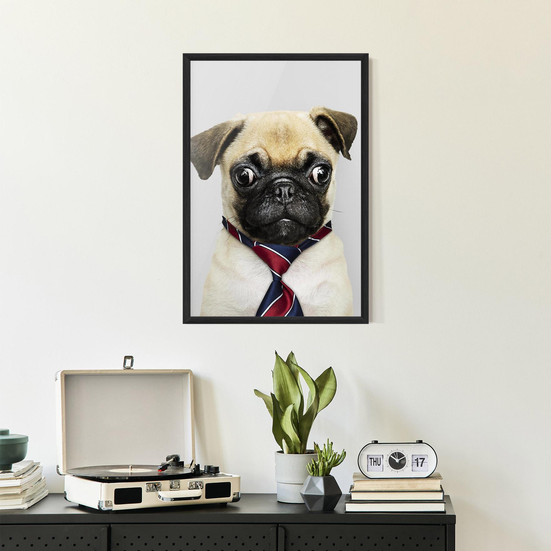 Gerahmte Poster Business Pug mockup 2