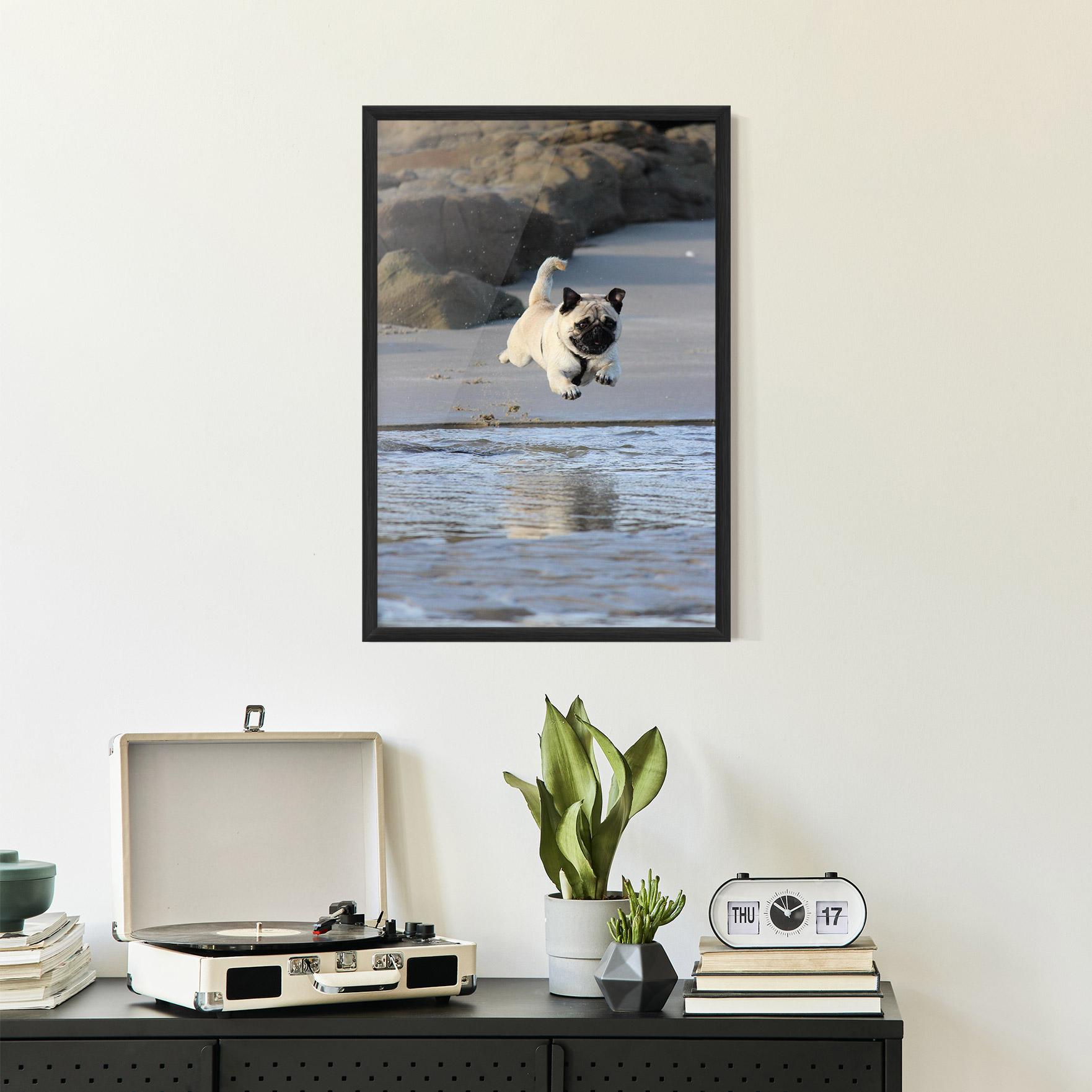 Gerahmte Poster Water Pug mockup 2