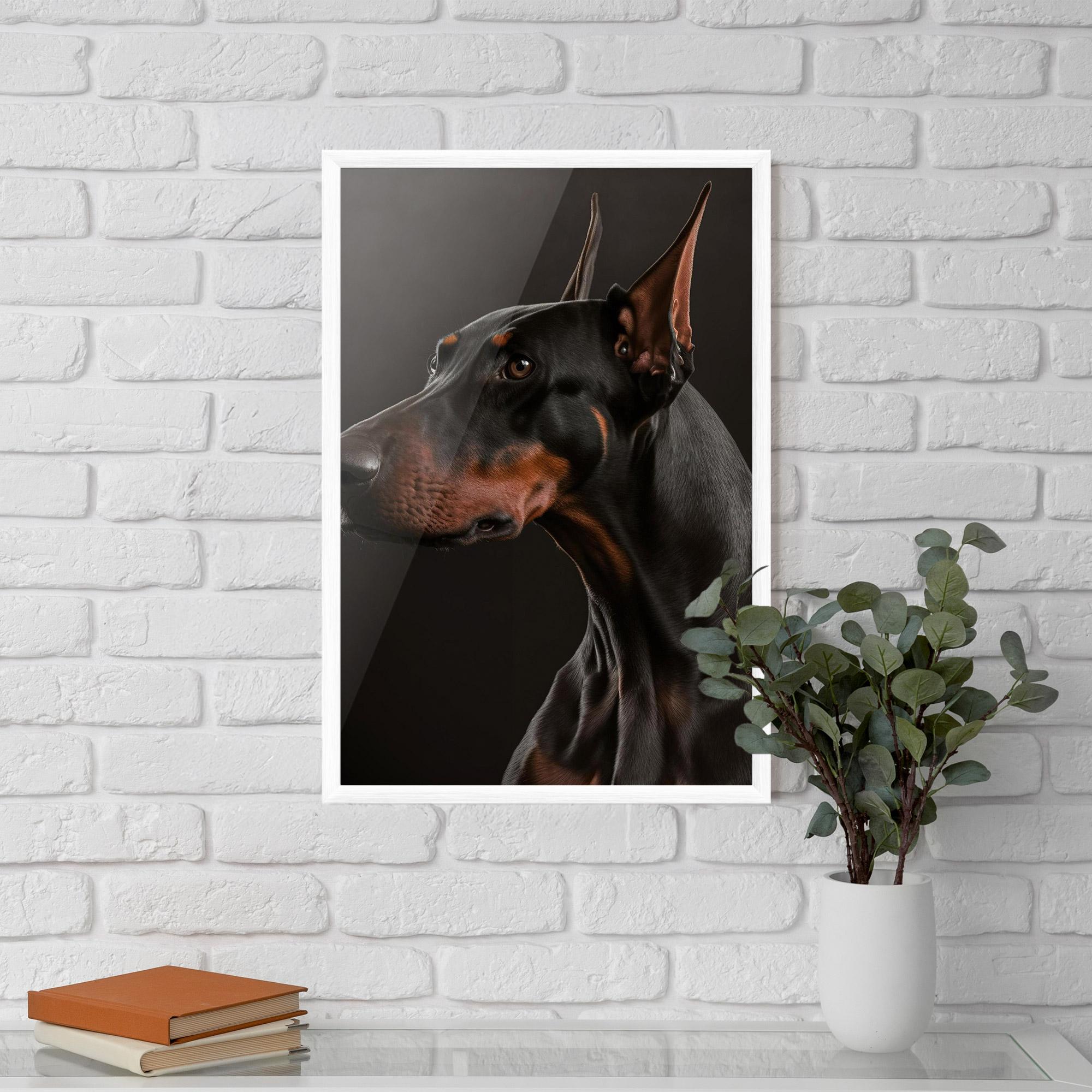 Gerahmte Poster Doberman Dog Portrait mockup 5