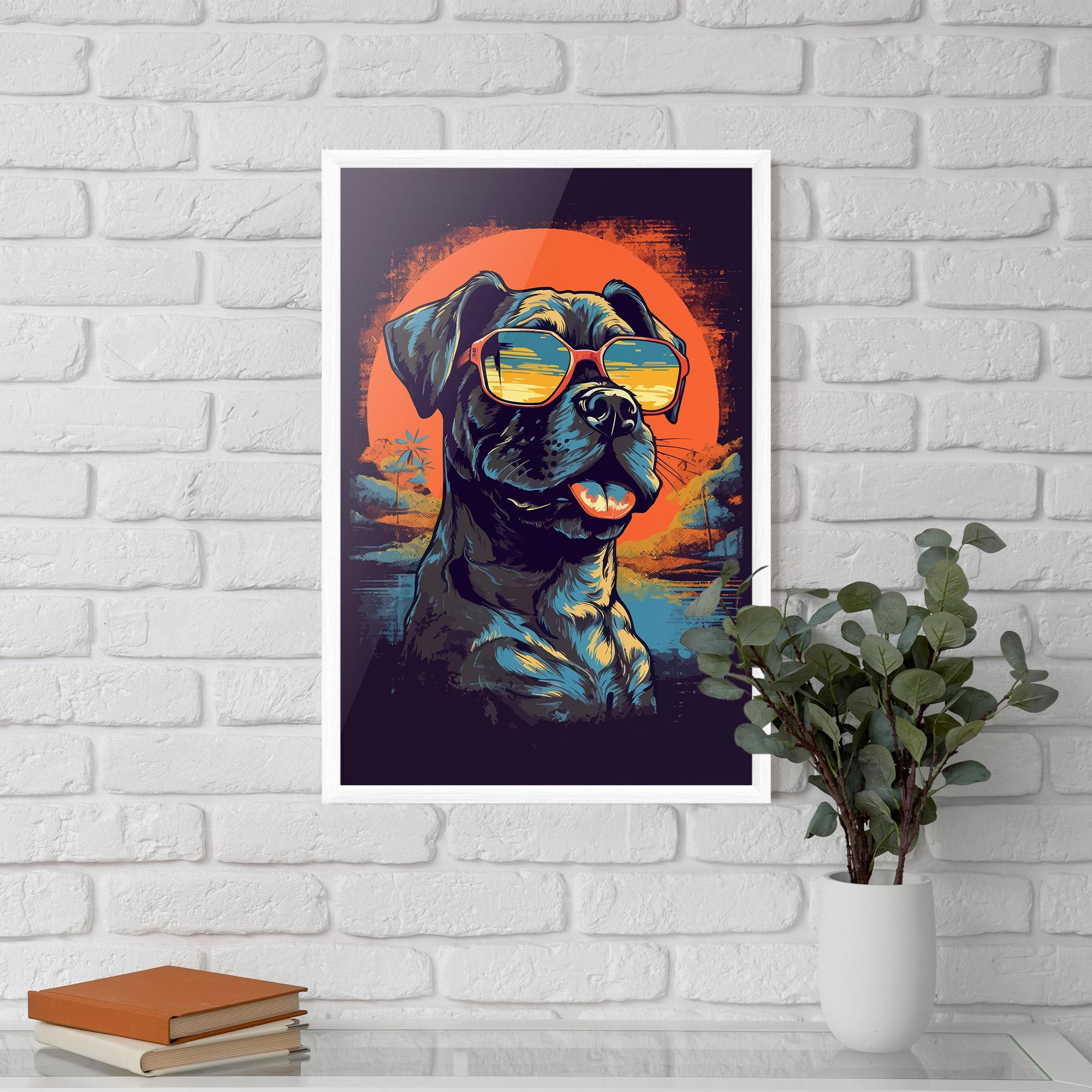 Gerahmte Poster Sunset Dog mockup 5