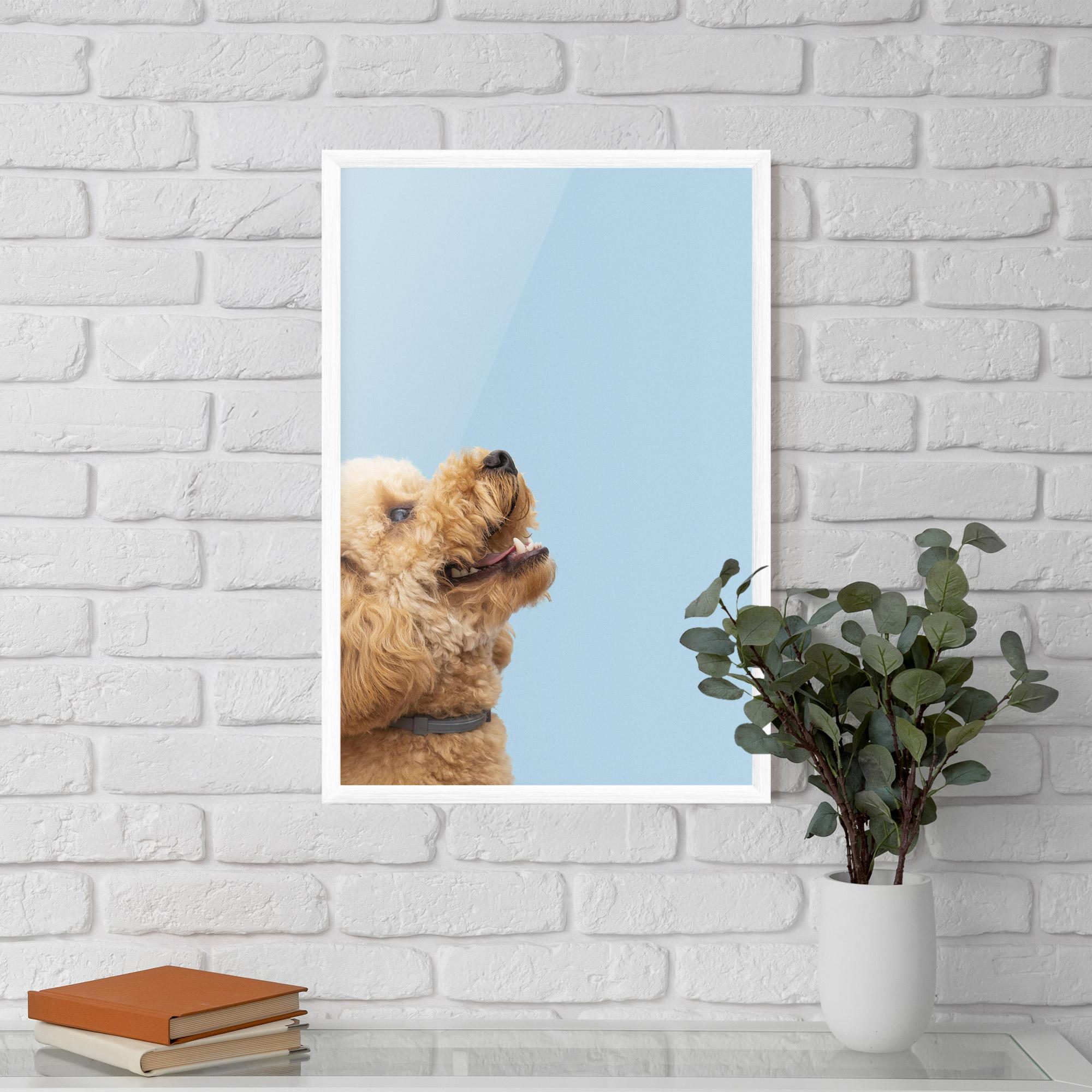 Gerahmte Poster Yellow Cute Dog mockup 5