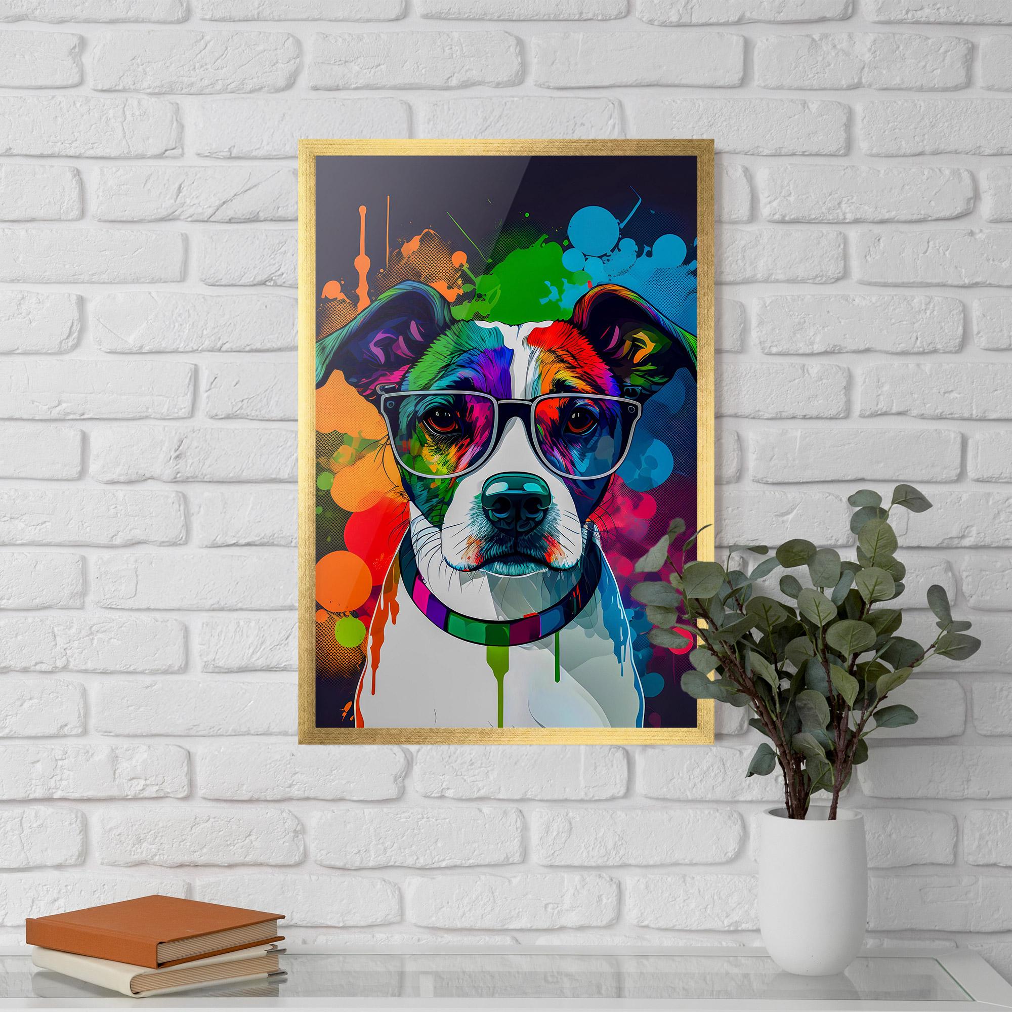 Gerahmte Poster Colorful Dog mockup 5