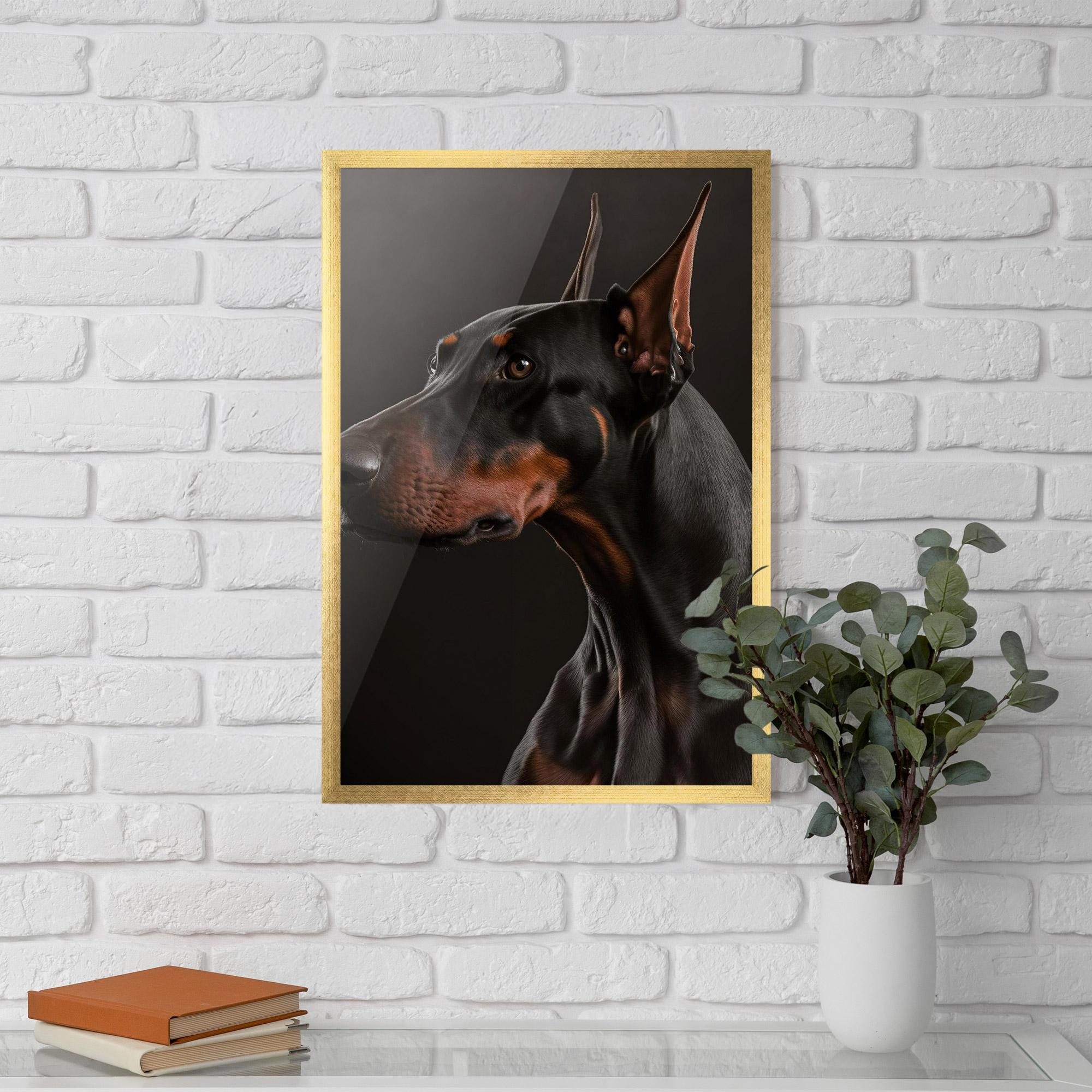Gerahmte Poster Doberman Dog Portrait mockup 5