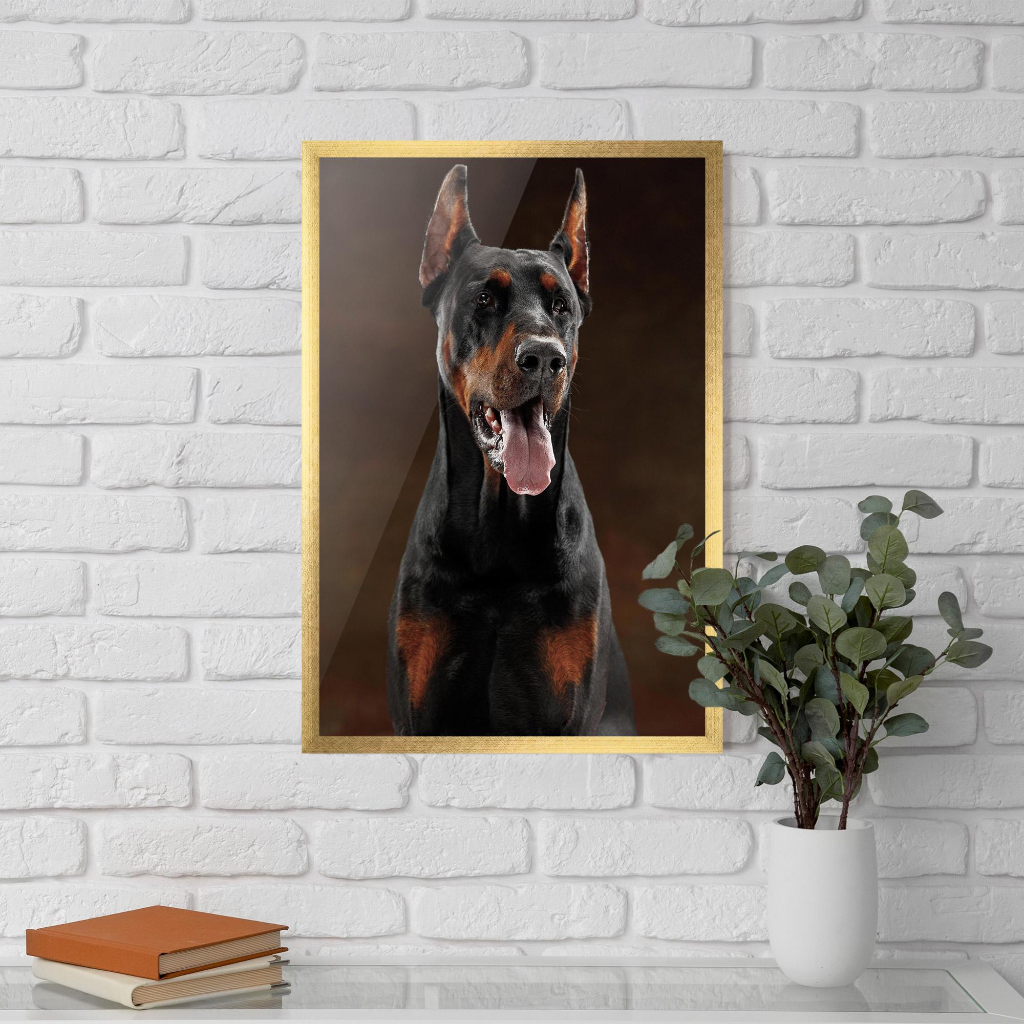 Gerahmte Poster Doberman Looking mockup 5