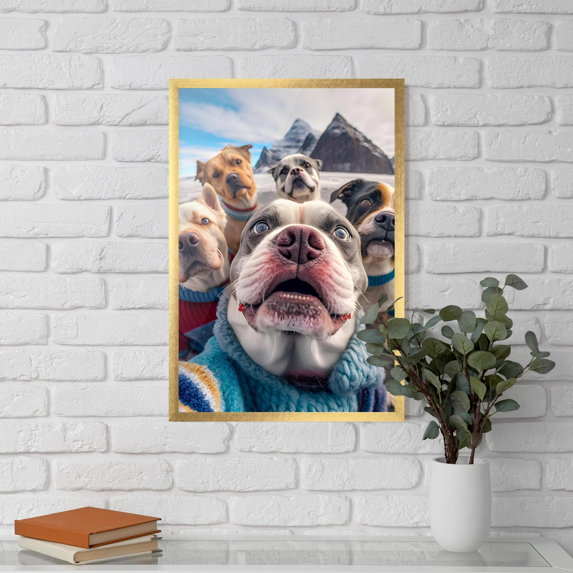 Gerahmte Poster Dogs Selfie Group mockup 5