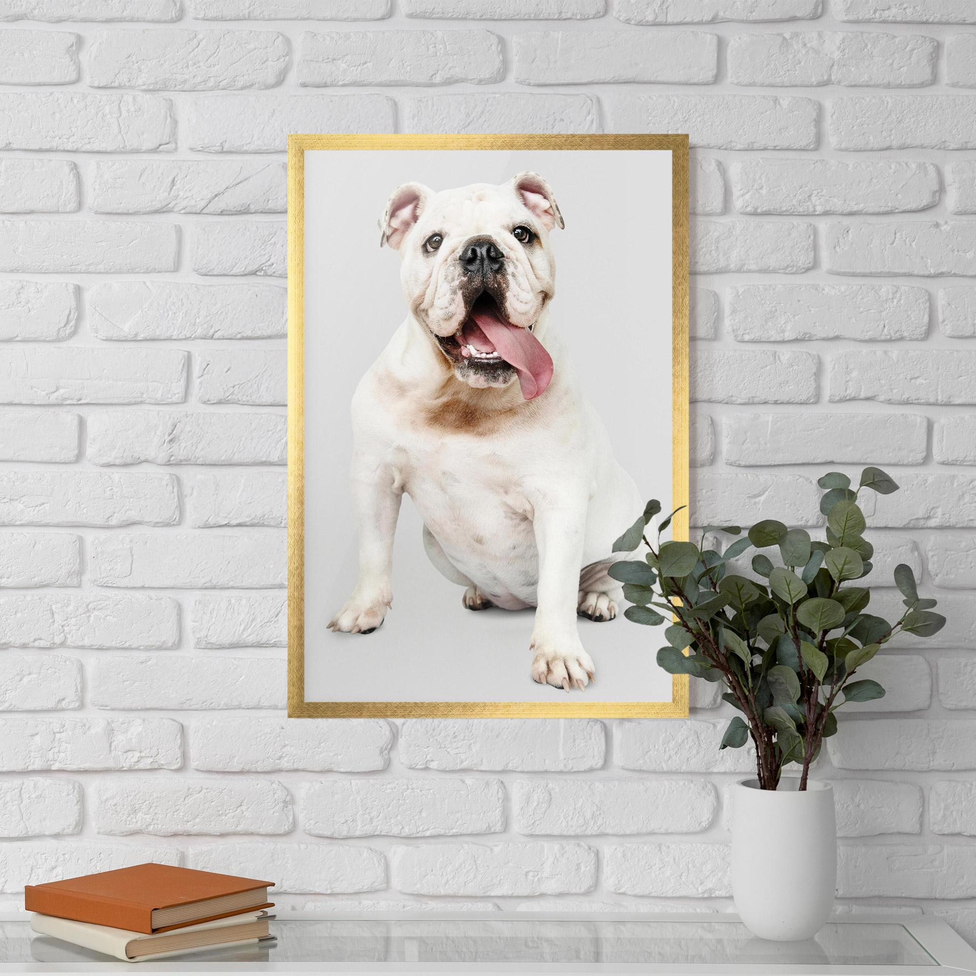 Gerahmte Poster Happy White Dog mockup 5