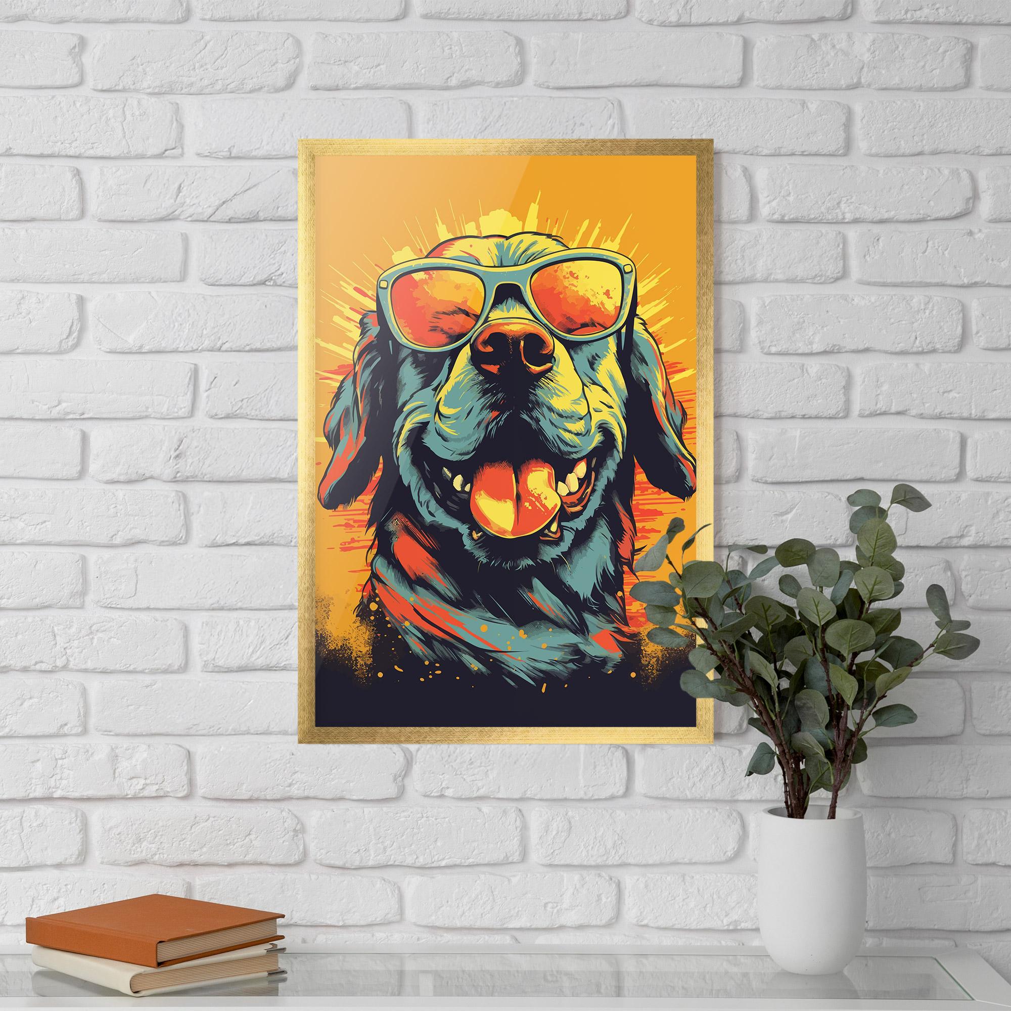 Gerahmte Poster Sunglasses Dog mockup 5