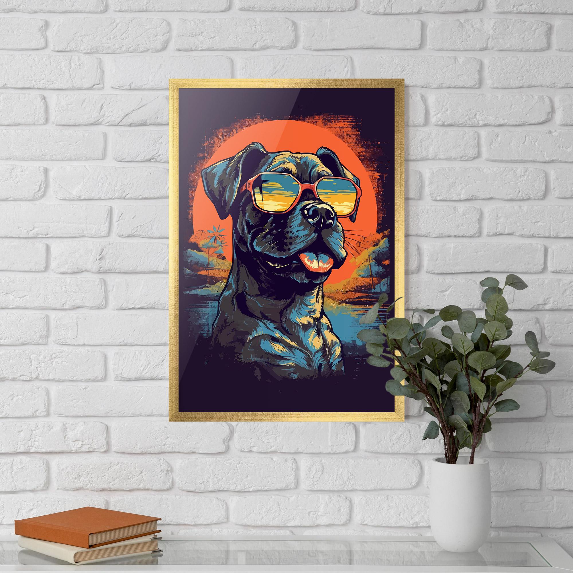 Gerahmte Poster Sunset Dog mockup 5