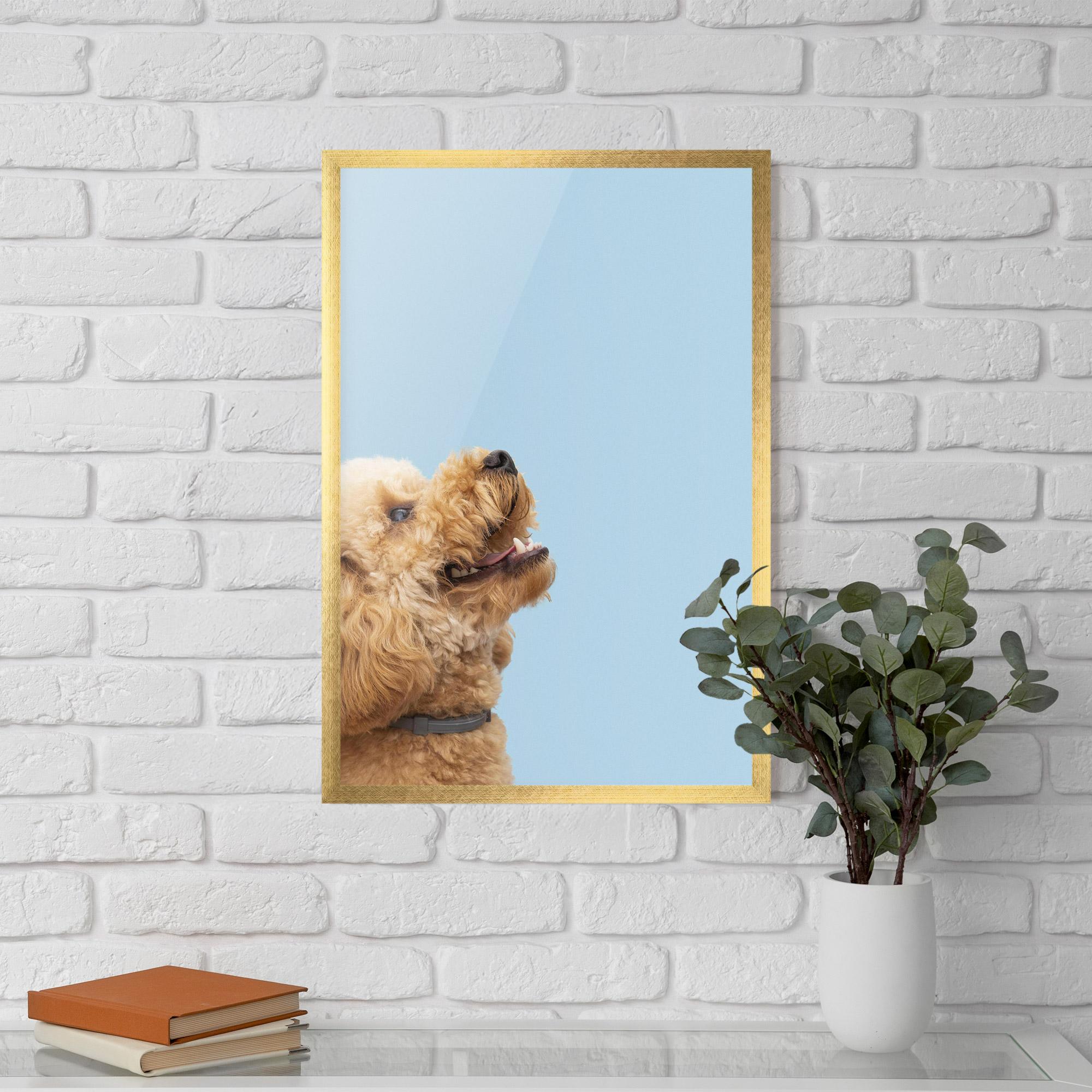 Gerahmte Poster Yellow Cute Dog mockup 5