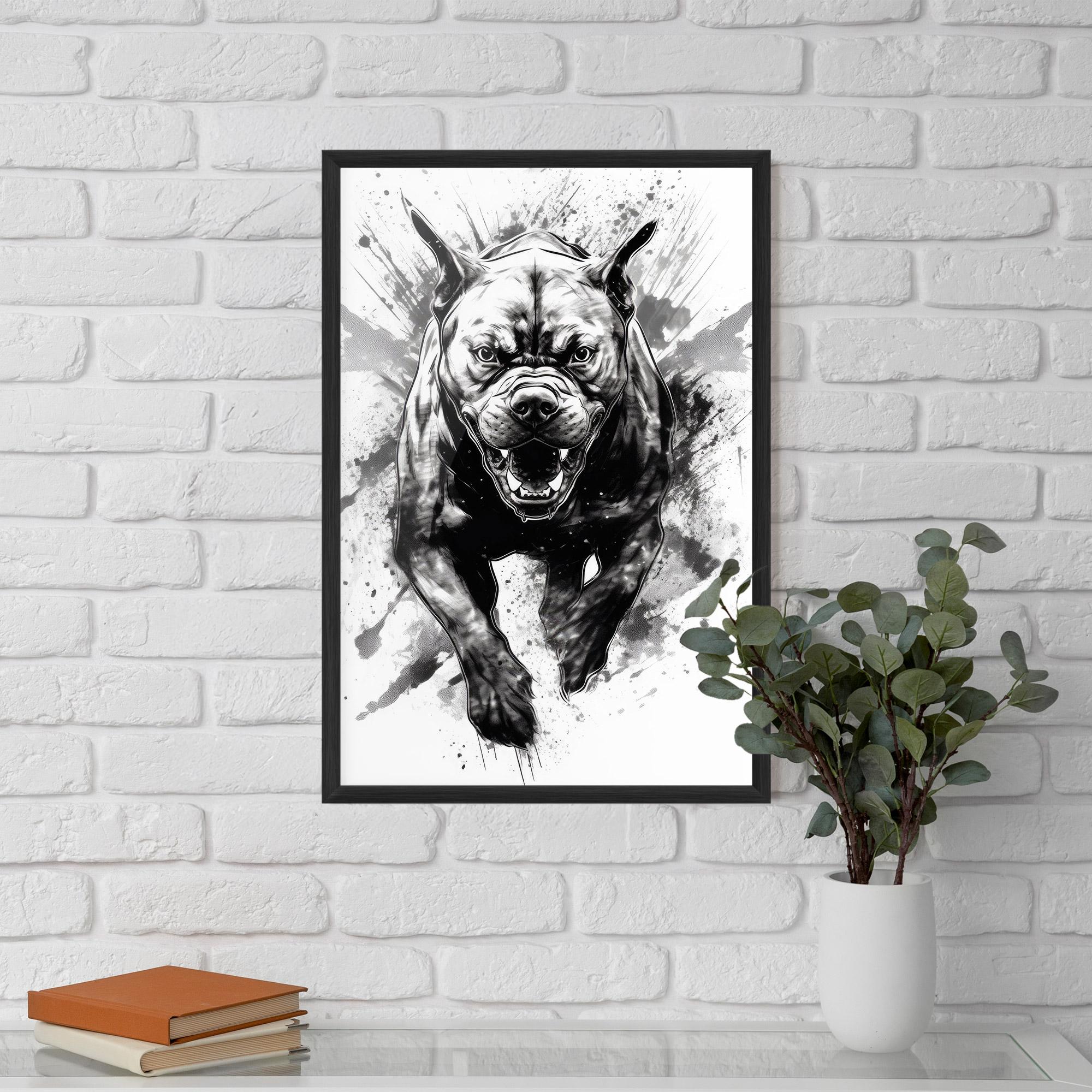 Gerahmte Poster Angry Dog Jump mockup 5