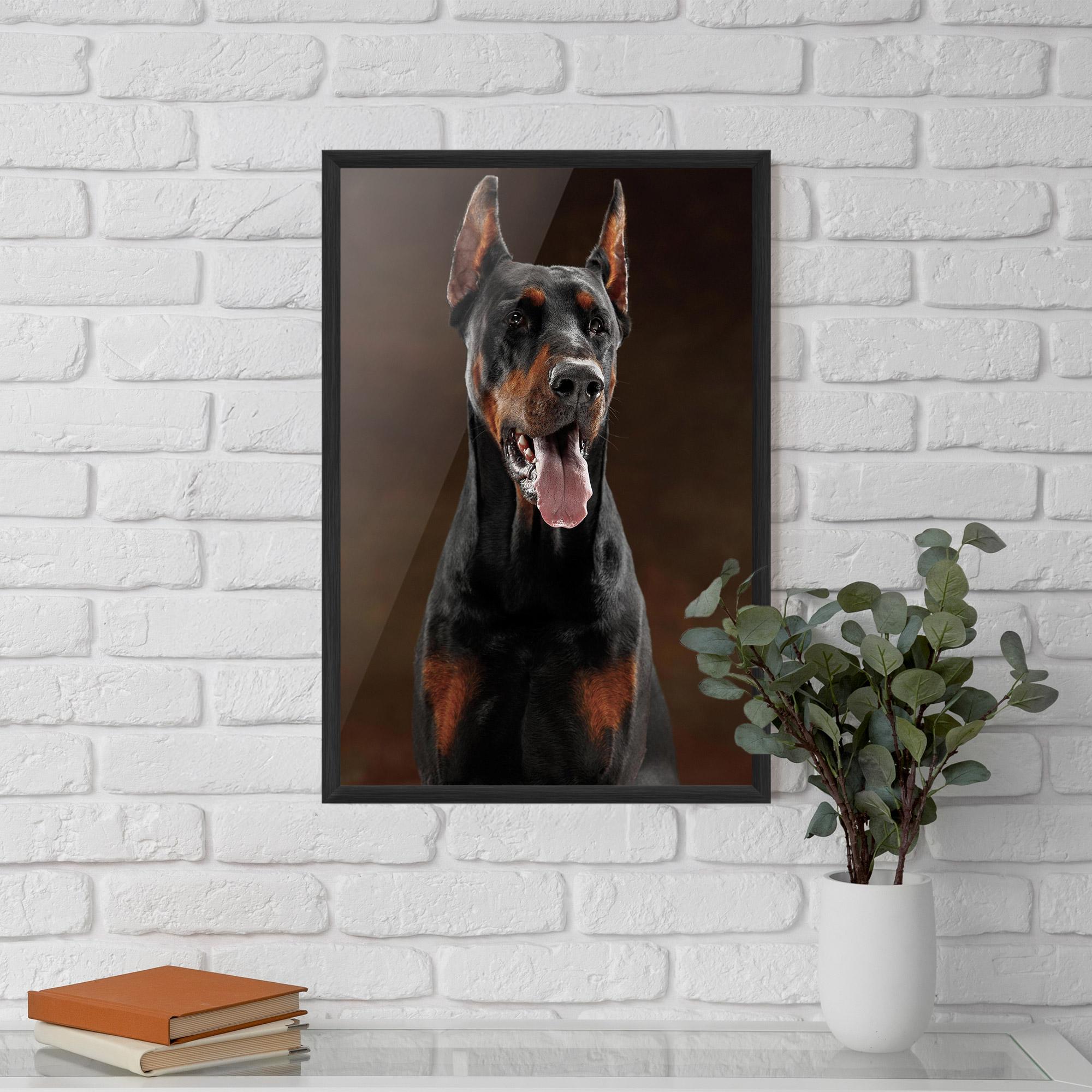 Gerahmte Poster Doberman Looking mockup 5