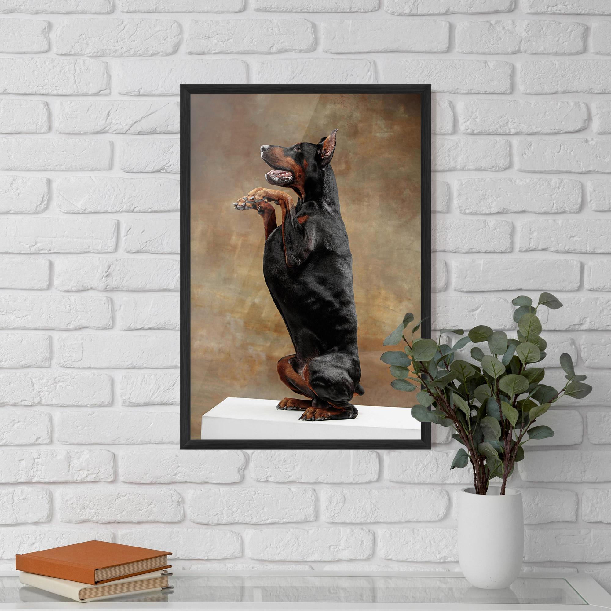 Gerahmte Poster Doberman Standing mockup 5