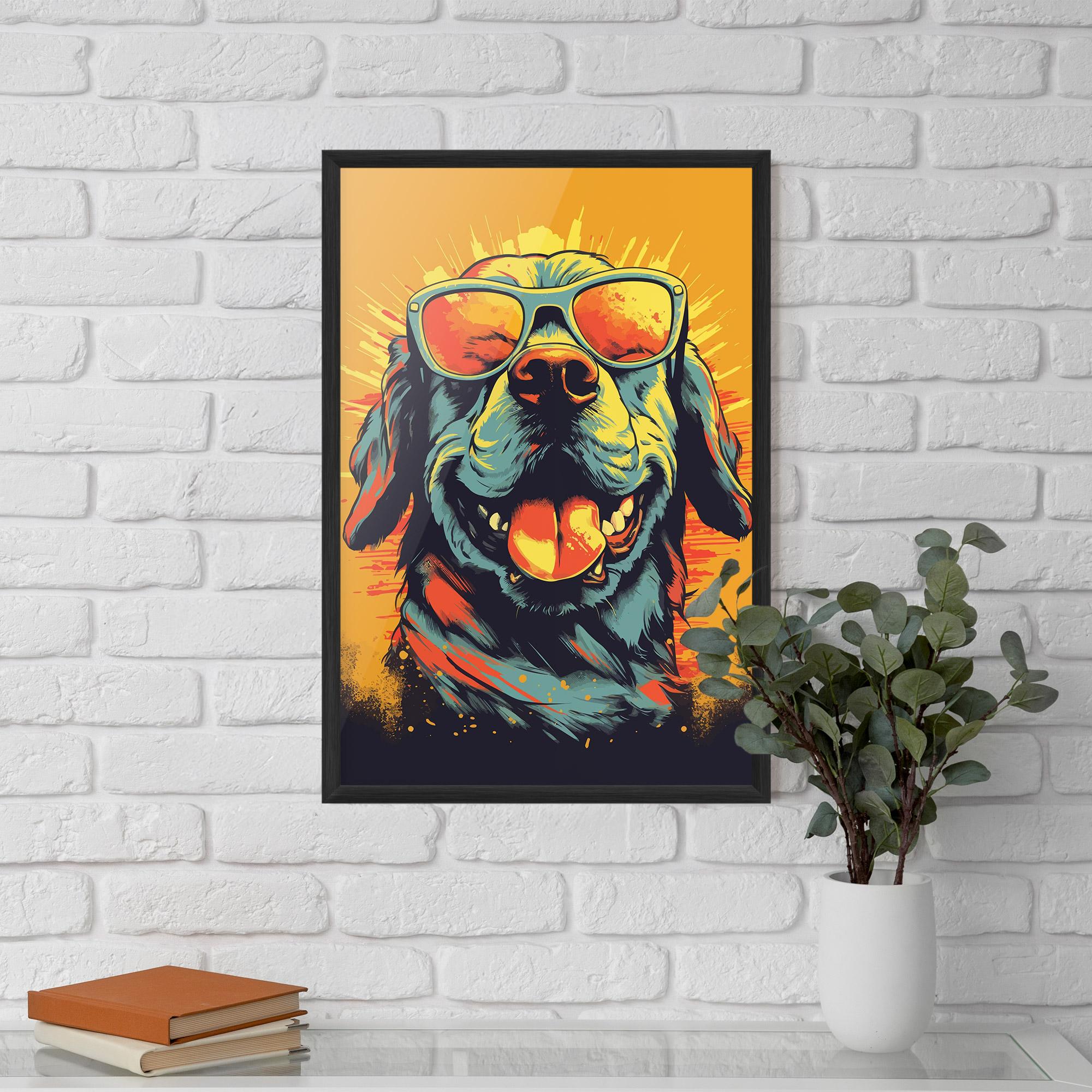 Gerahmte Poster Sunglasses Dog mockup 5