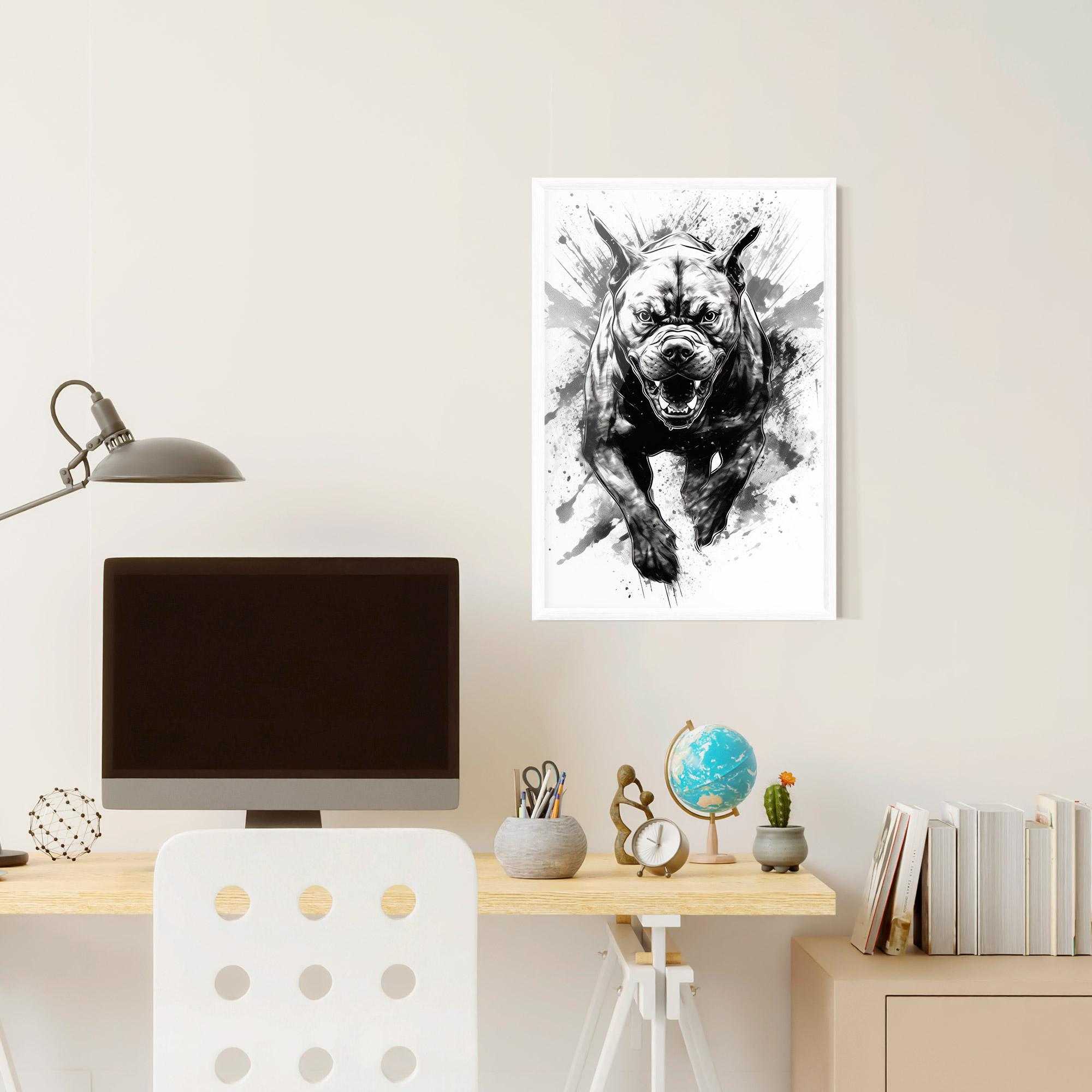 Gerahmte Poster Angry Dog Jump mockup 6