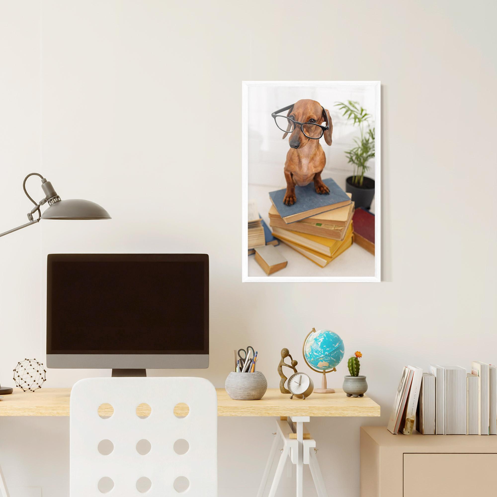 Gerahmte Poster Books Cute Dog mockup 6