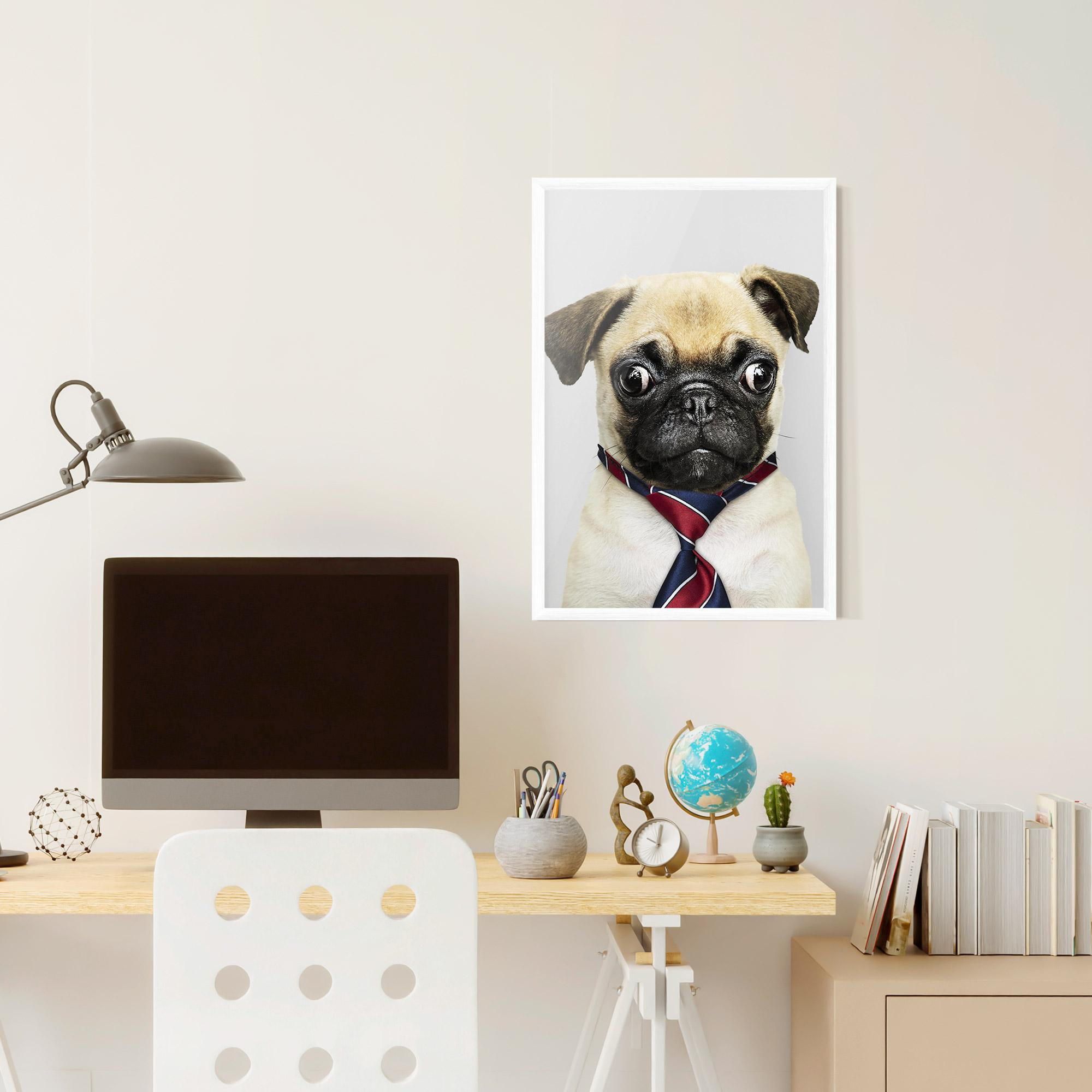 Gerahmte Poster Business Pug mockup 6