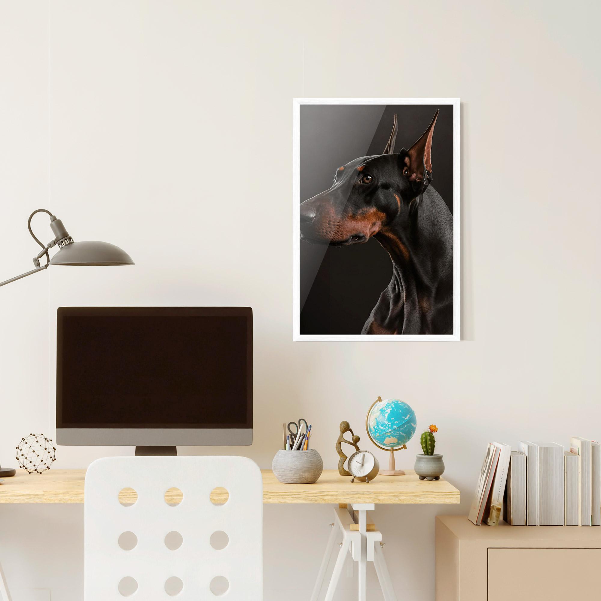Gerahmte Poster Doberman Dog Portrait mockup 6