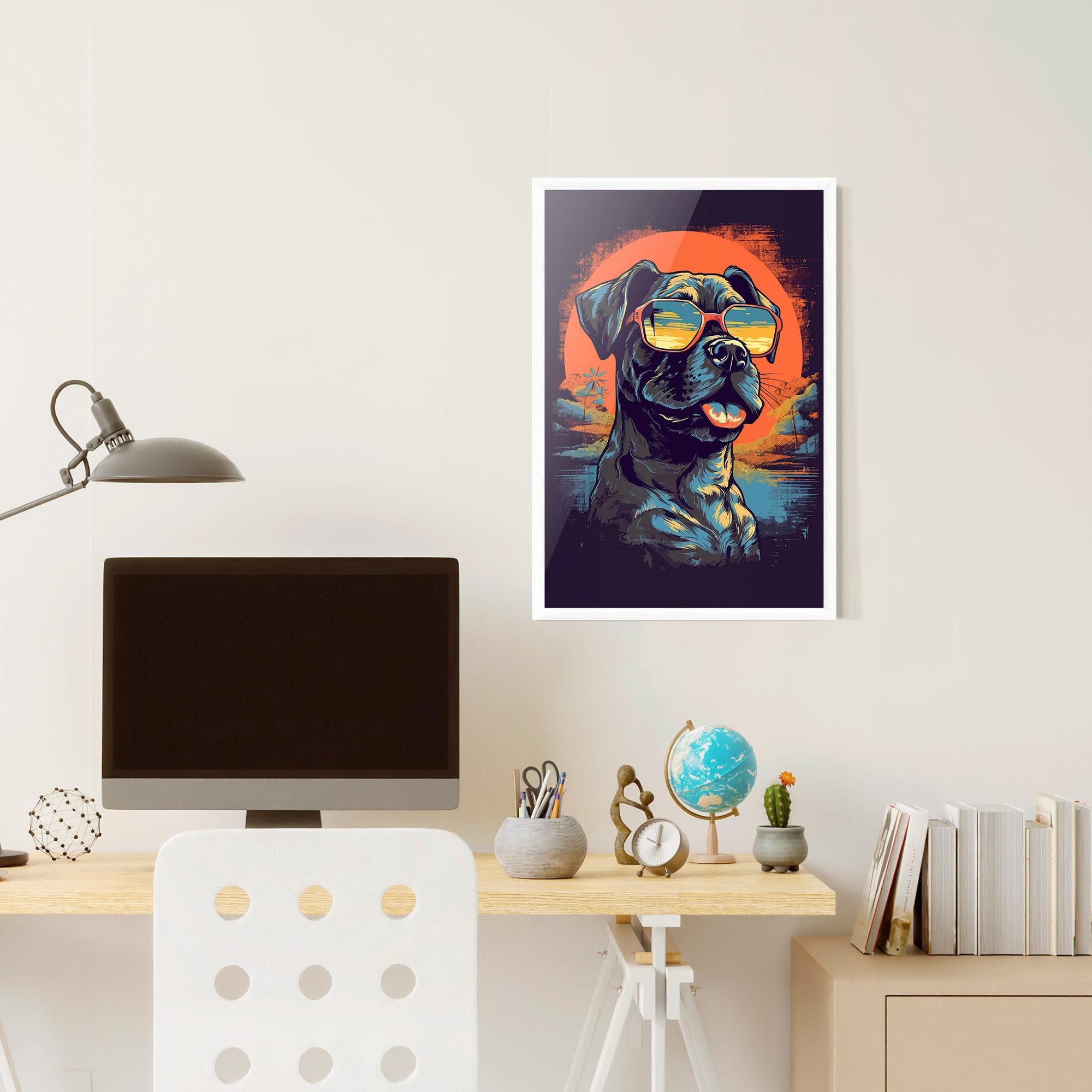 Gerahmte Poster Sunset Dog mockup 6
