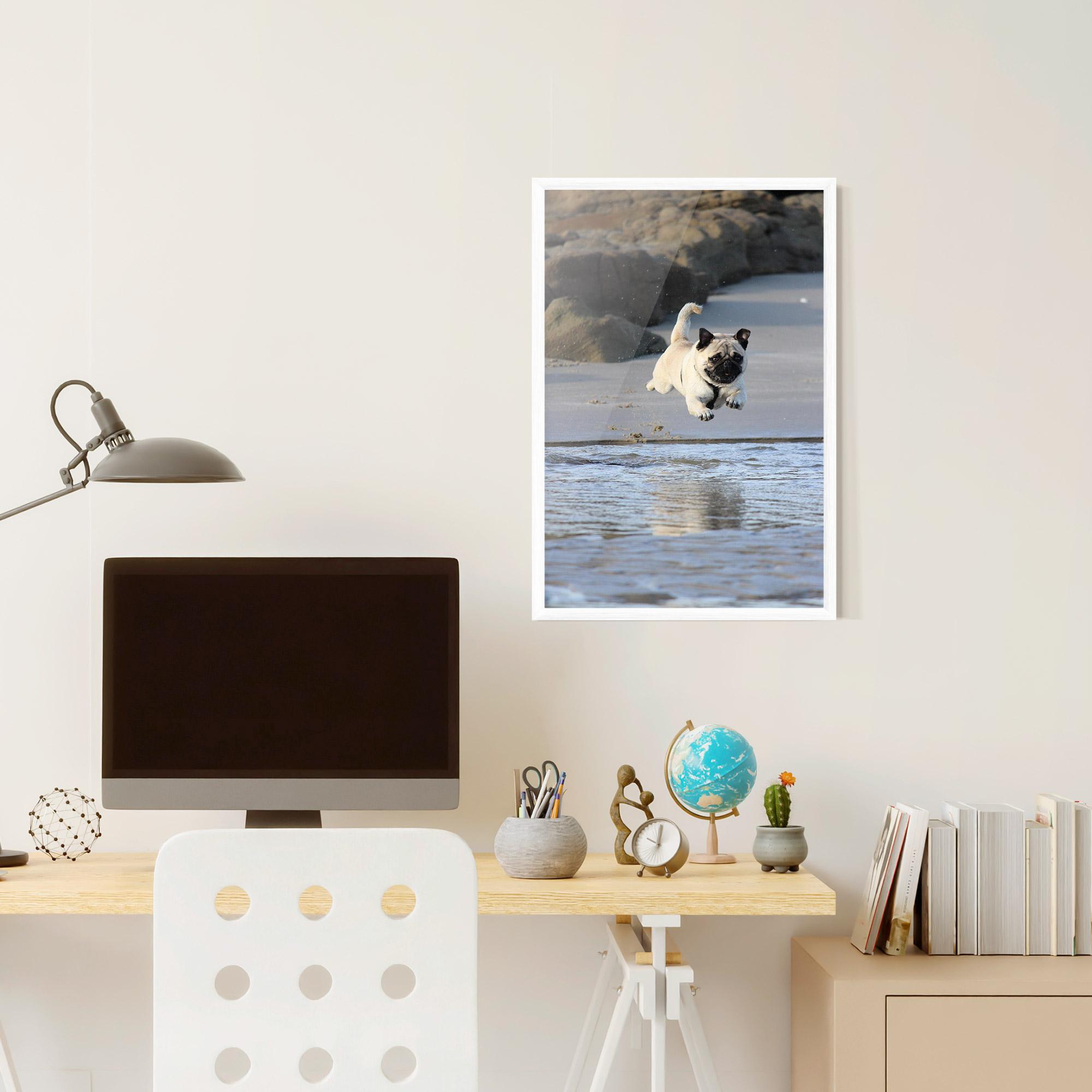 Gerahmte Poster Water Pug mockup 6