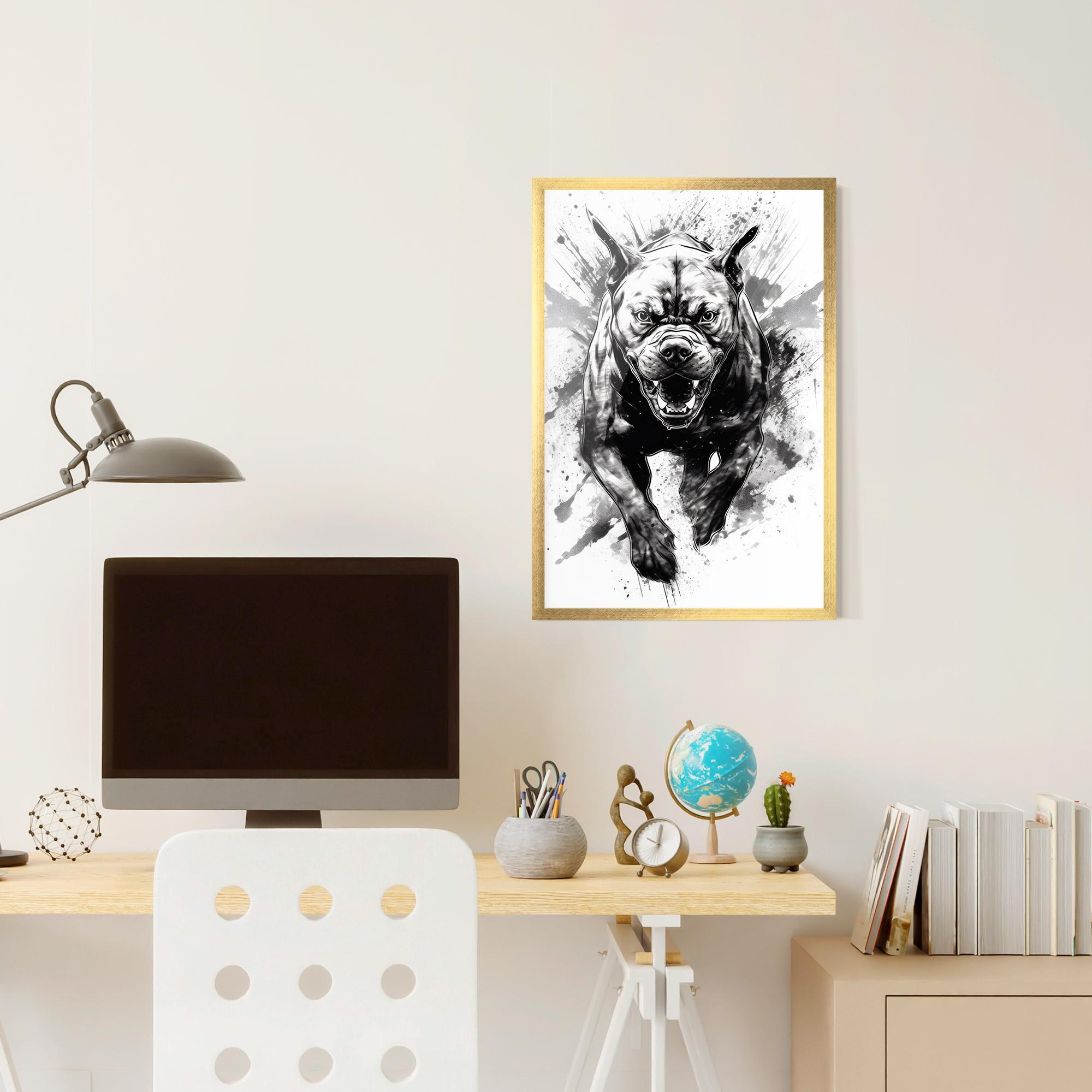 Gerahmte Poster Angry Dog Jump mockup 6