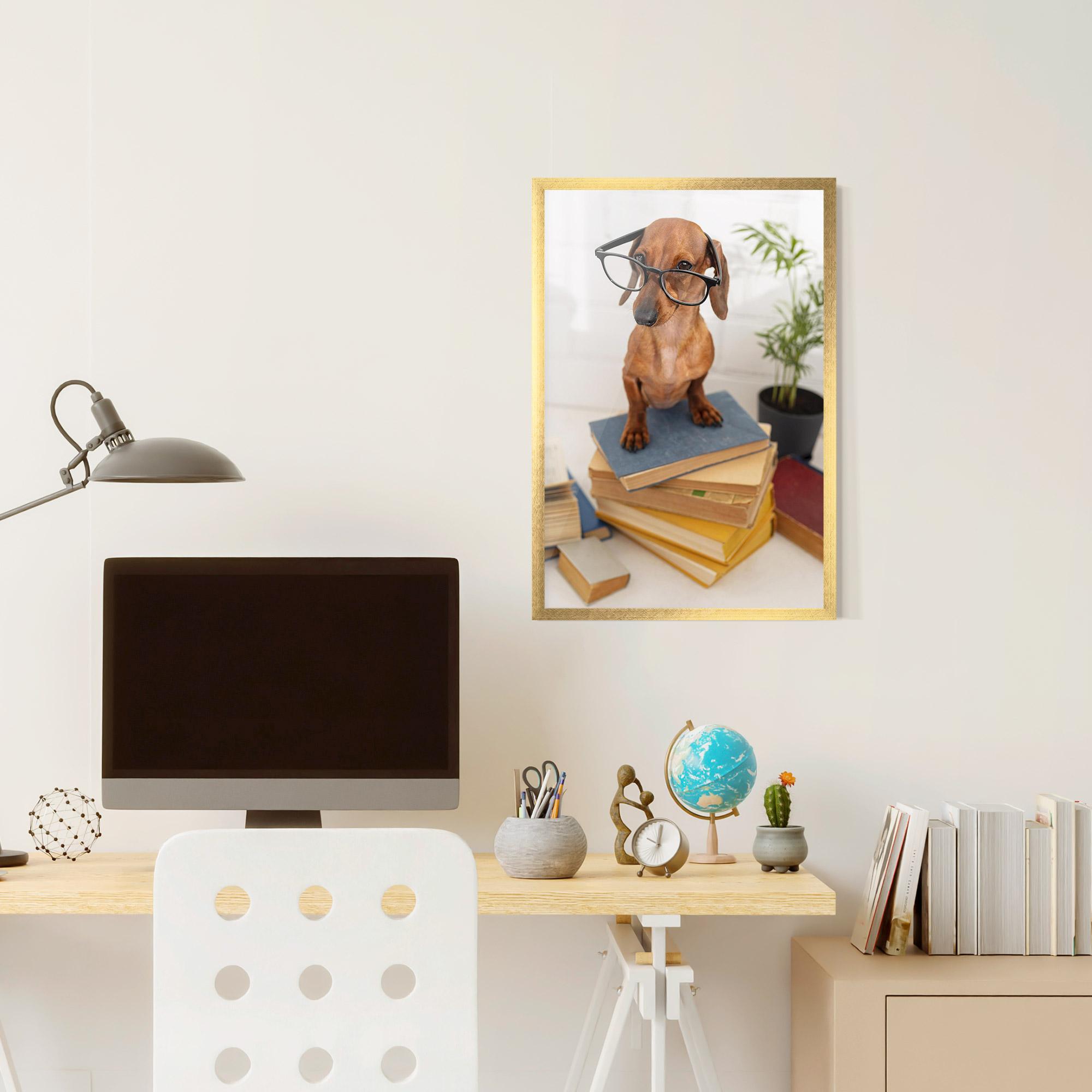 Gerahmte Poster Books Cute Dog mockup 6