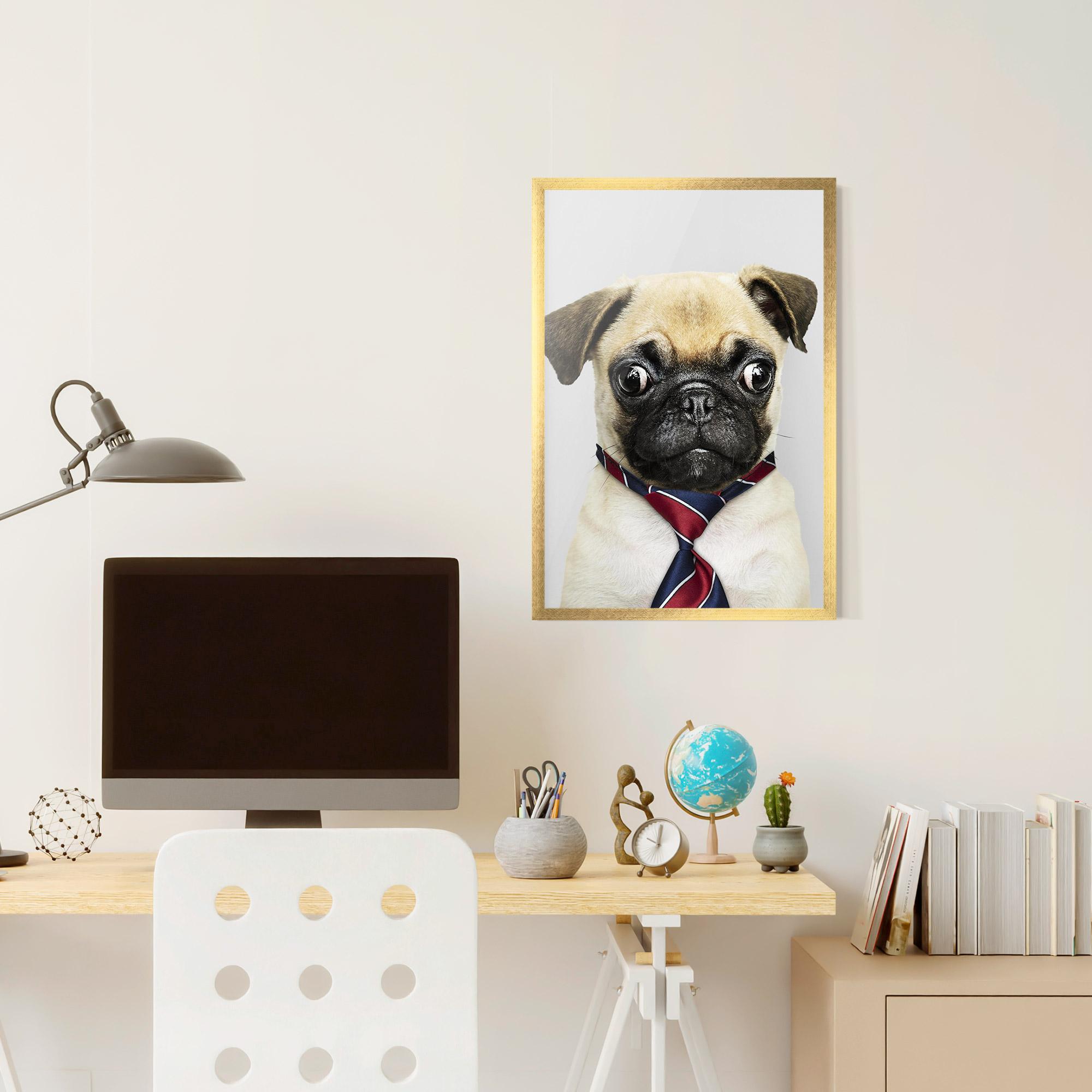 Gerahmte Poster Business Pug mockup 6