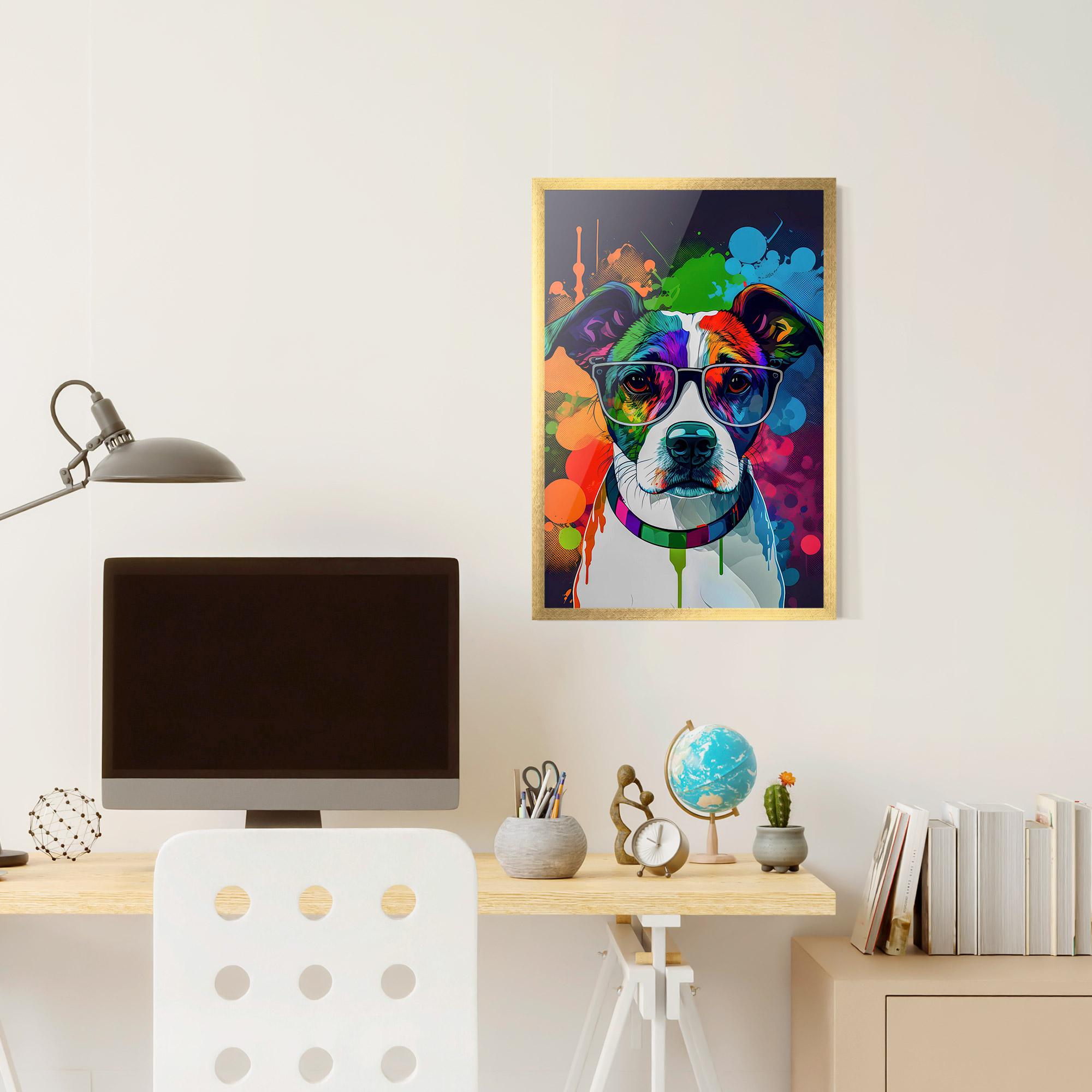 Gerahmte Poster Colorful Dog mockup 6