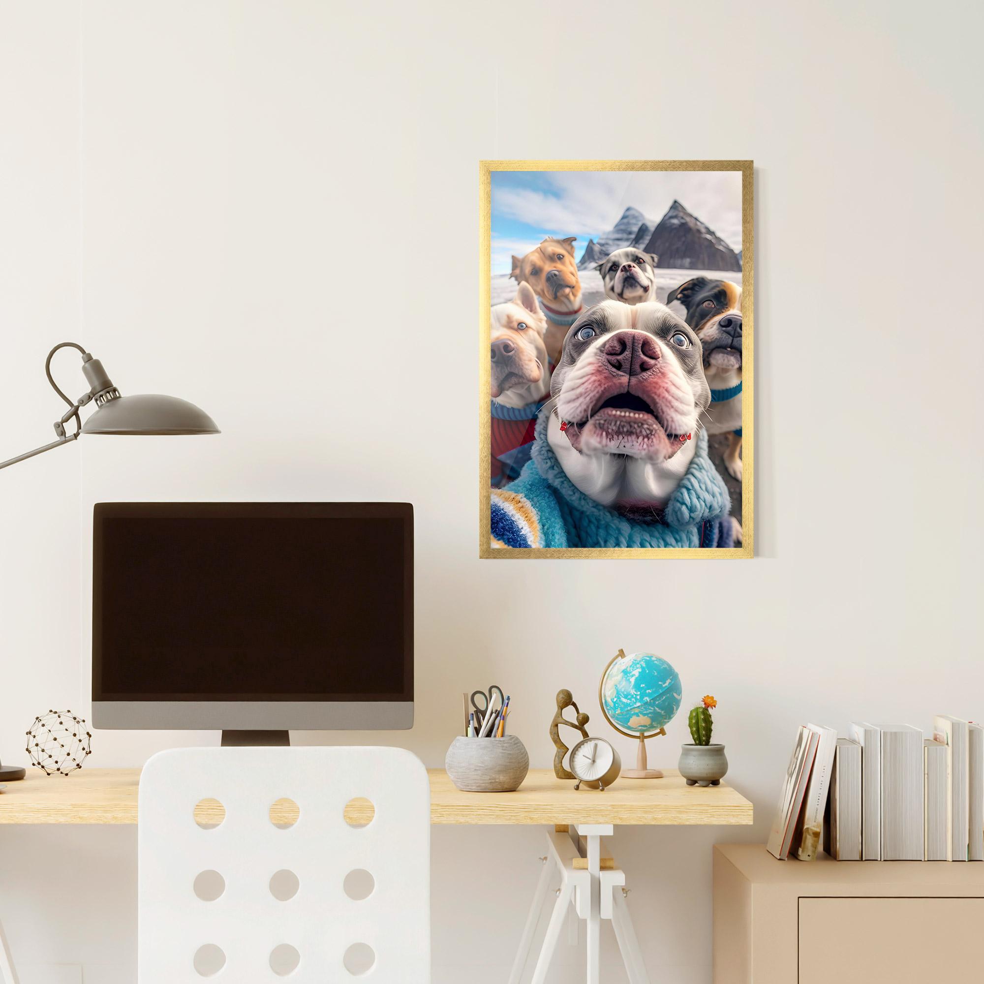 Gerahmte Poster Dogs Selfie Group mockup 6